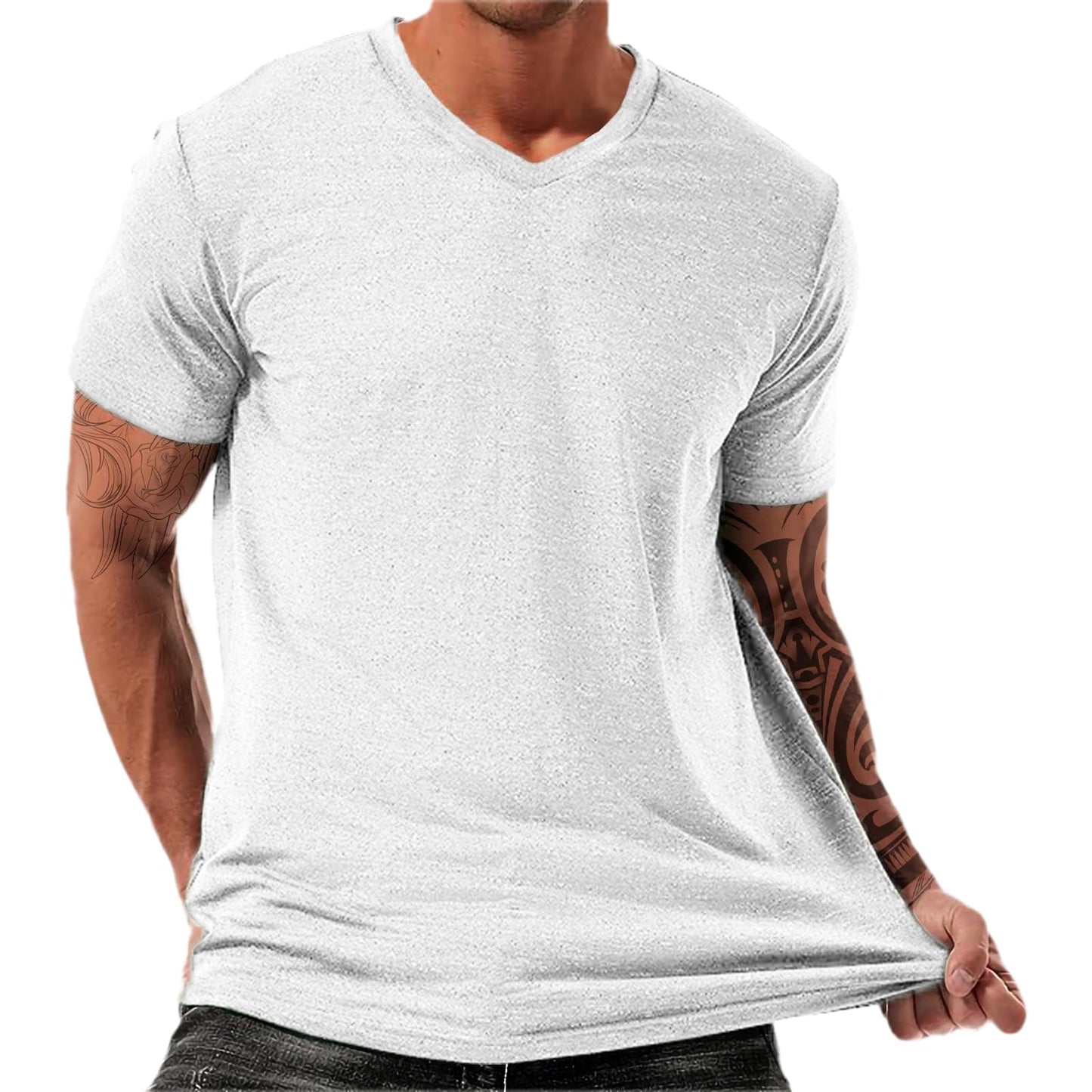 NAVARCH Trendy Summer Mens Casual Shirts V Neck Breathable Novelty Shirt Streetwear Graphic Tees