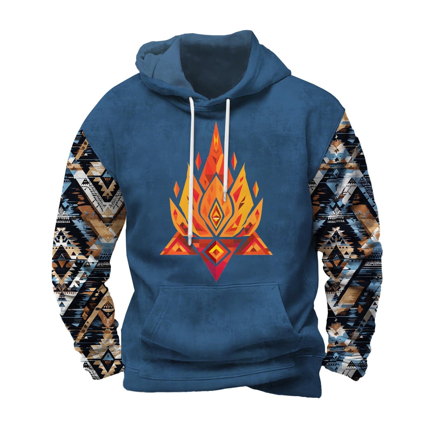 Befox Mens Sweatshirts,Aztec Hoodie Western Vintage Fall Long Sleeve Hooded Tops Tribal Graphic Pullover With Pockets