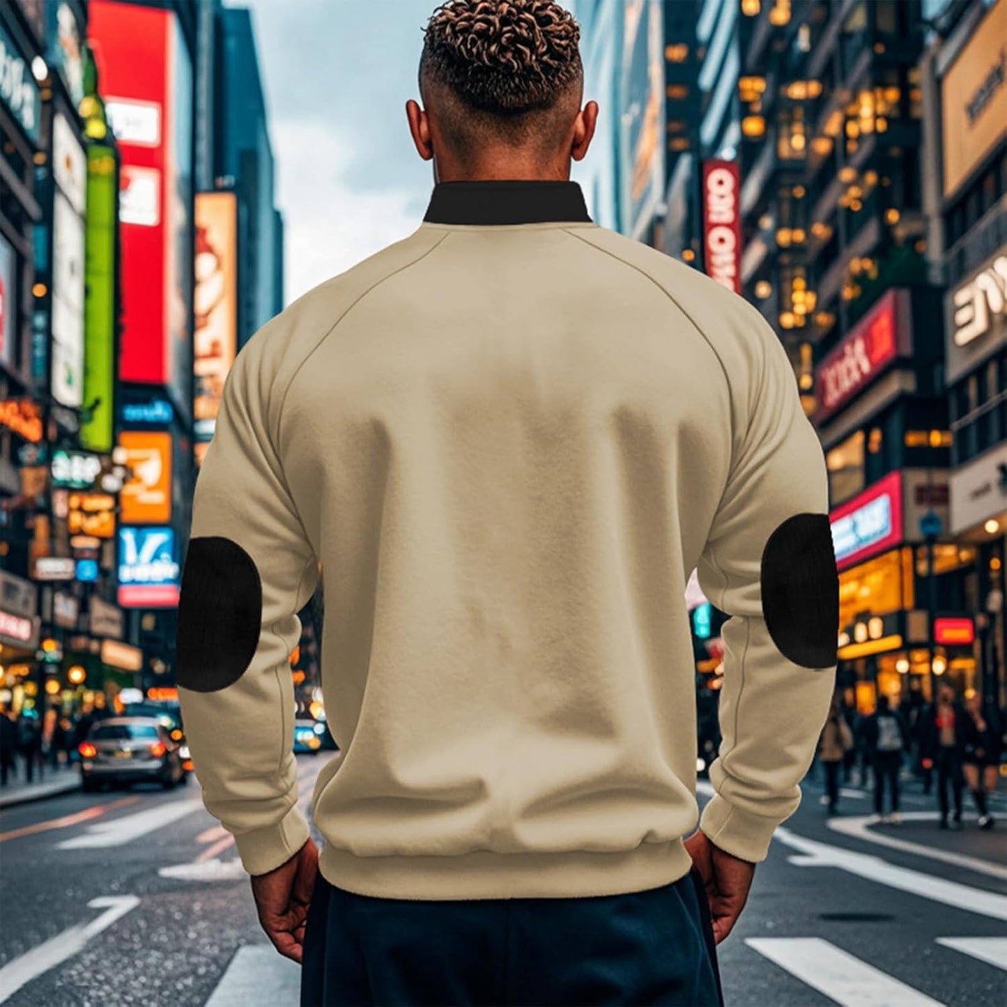 Alivebody Men's Sweatshirts Casual Workout Long Sleeve Mock Neck Quarter Zip Pullover Sweatshirts Athletic Travel Fashion Tops