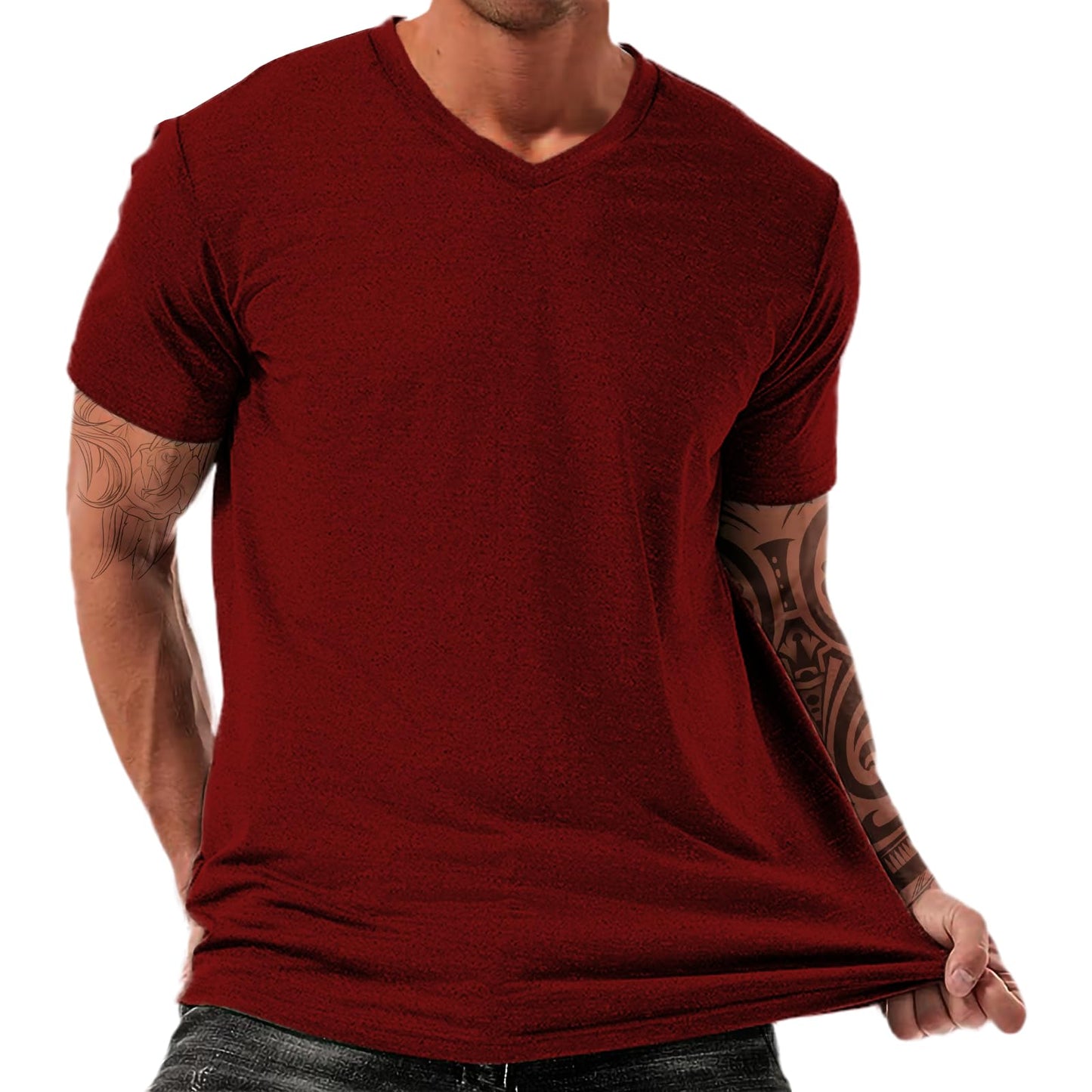 NAVARCH Trendy Summer Mens Casual Shirts V Neck Breathable Novelty Shirt Streetwear Graphic Tees
