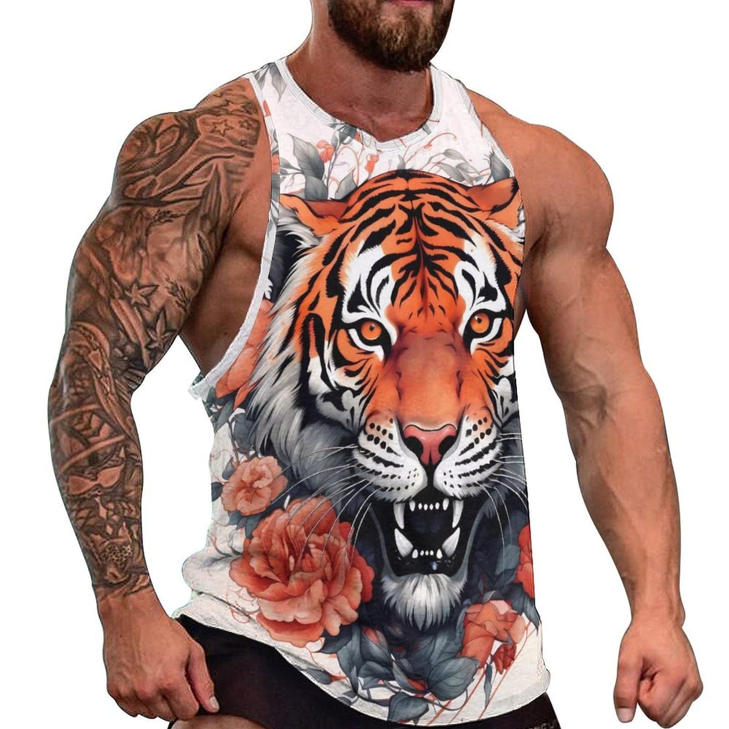 NAVARCH  Tank Tops for Men Animal Print Sport Tank Summer Sleeveless Workout T-Shirts Fitness Vest Athletic Undershirts