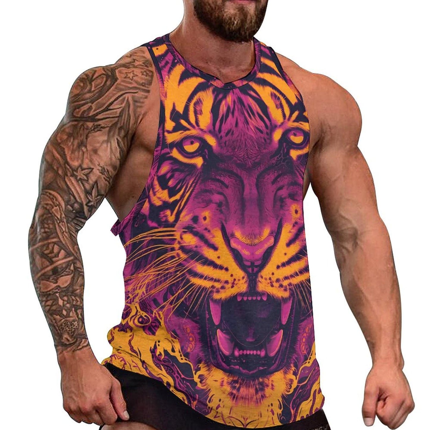 NAVARCH  Tank Tops for Men Animal Print Sport Tank Summer Sleeveless Workout T-Shirts Fitness Vest Athletic Undershirts