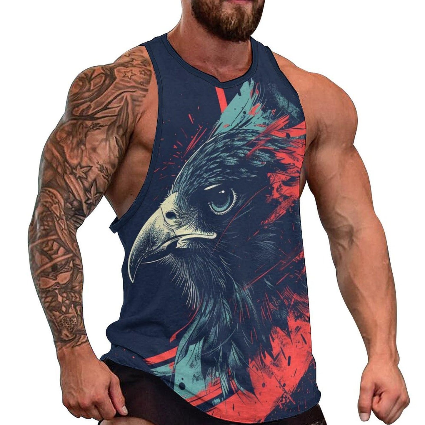 NAVARCH Mens Tank Top 3D Print Casual Summer Sleeveless Shirts Gym Workout Breathable Quick Dry Lightweight Sportswear