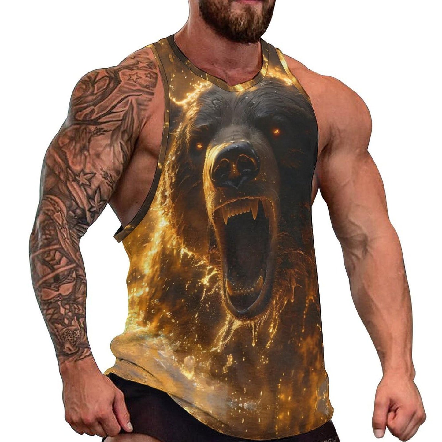 NAVARCH  Tank Tops for Men Animal Print Sport Tank Summer Sleeveless Workout T-Shirts Fitness Vest Athletic Undershirts