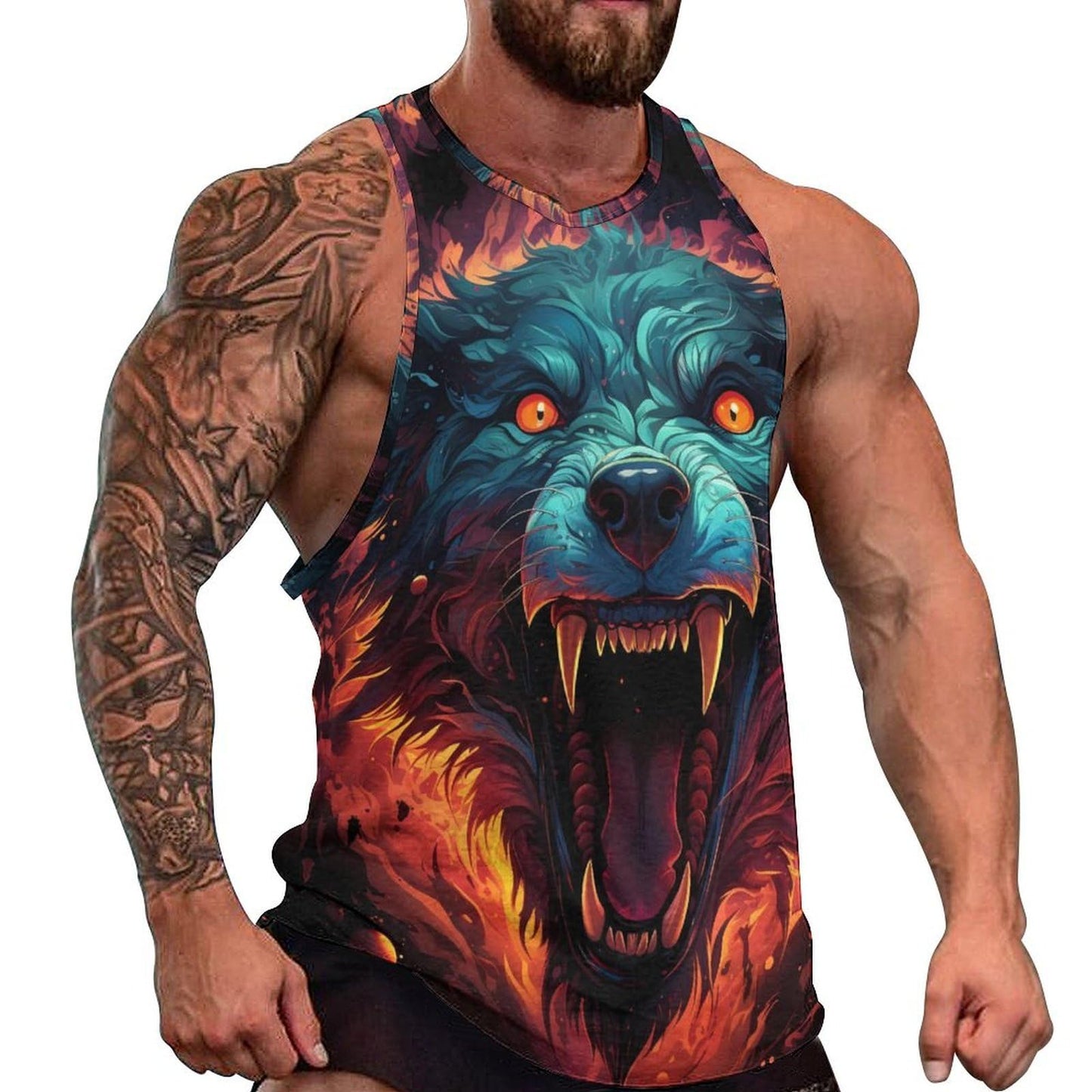 NAVARCH  Tank Tops for Men Animal Print Sport Tank Summer Sleeveless Workout T-Shirts Fitness Vest Athletic Undershirts