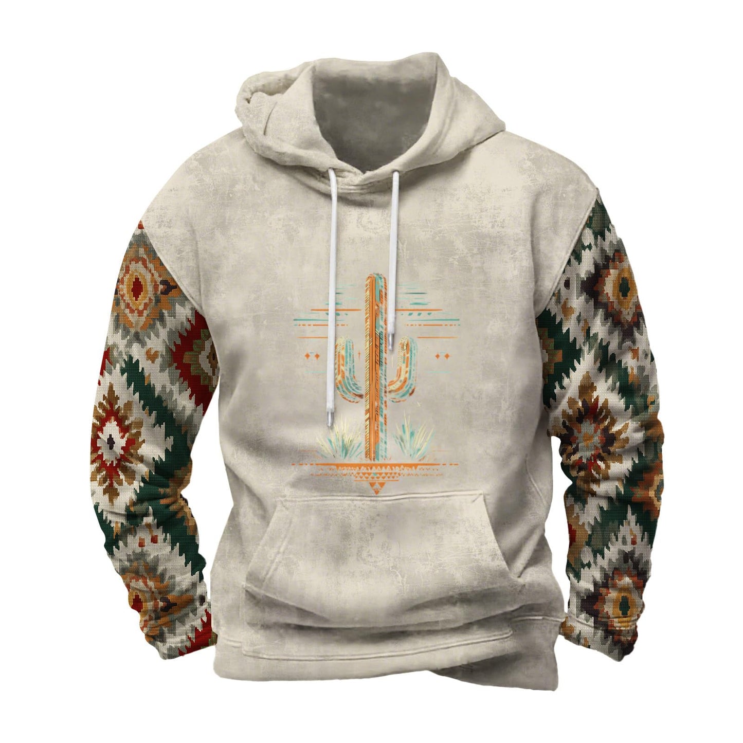 FONDBERYL Mens Aztec Hoodies Western Cowboy Hooded Sweatshirt Vintage Graphic Print Fashion Pullover Tops with Pocket