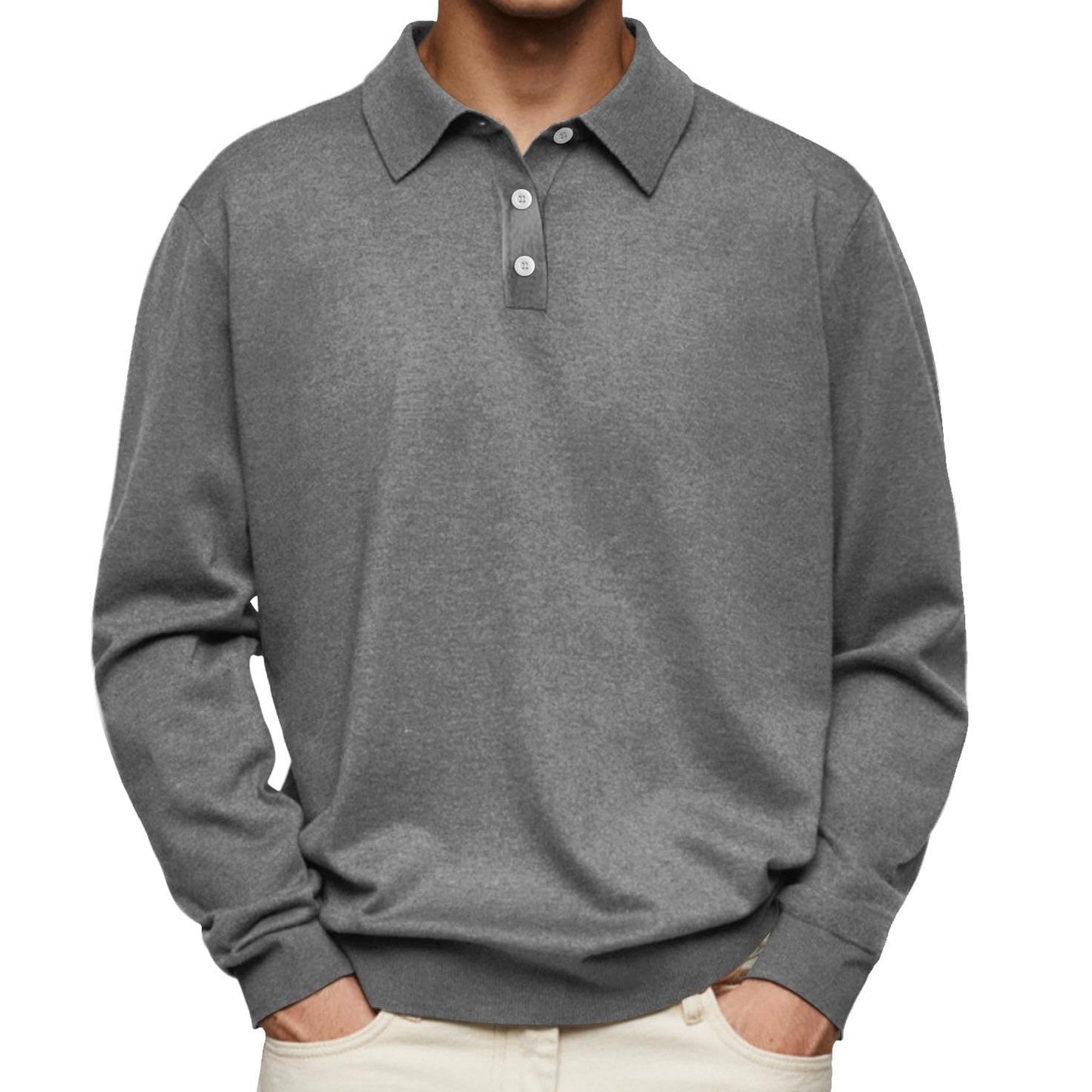 GYMTANK Button Down Golf Shirts for Men Business Clasic Tops Plus Size Collared Sweater
