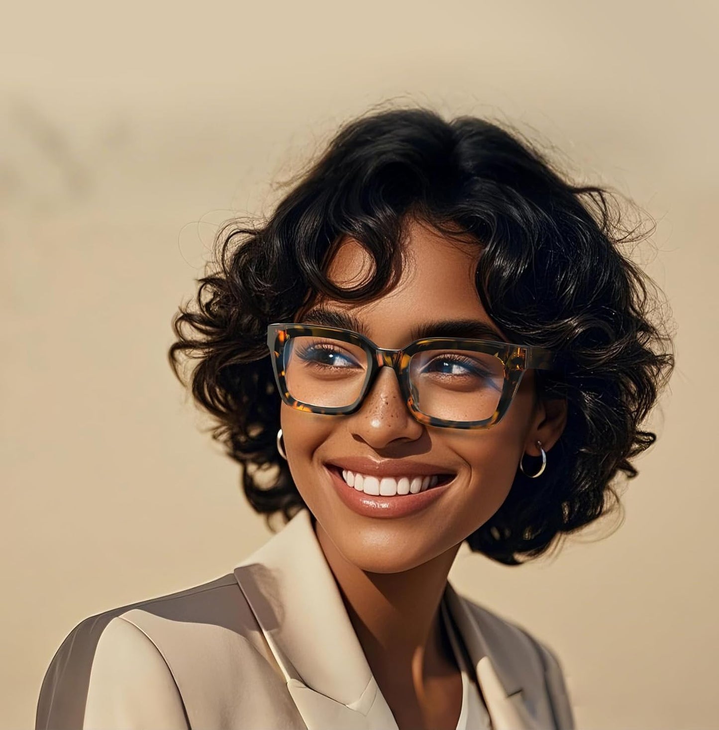 JiffPom Chunky Square Blue Light Blocking Glasses with Anti Computer Glare for Working Women Men MONTANA