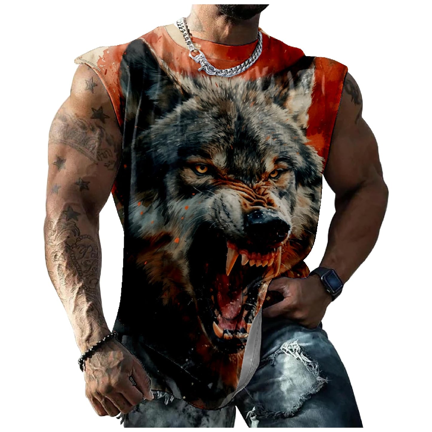 NAVARCH Mens Tank Tops Novelty 3D Printed Summer Casual Loose Workout Sleeveless Shirts Quick Dry Breathable Tops