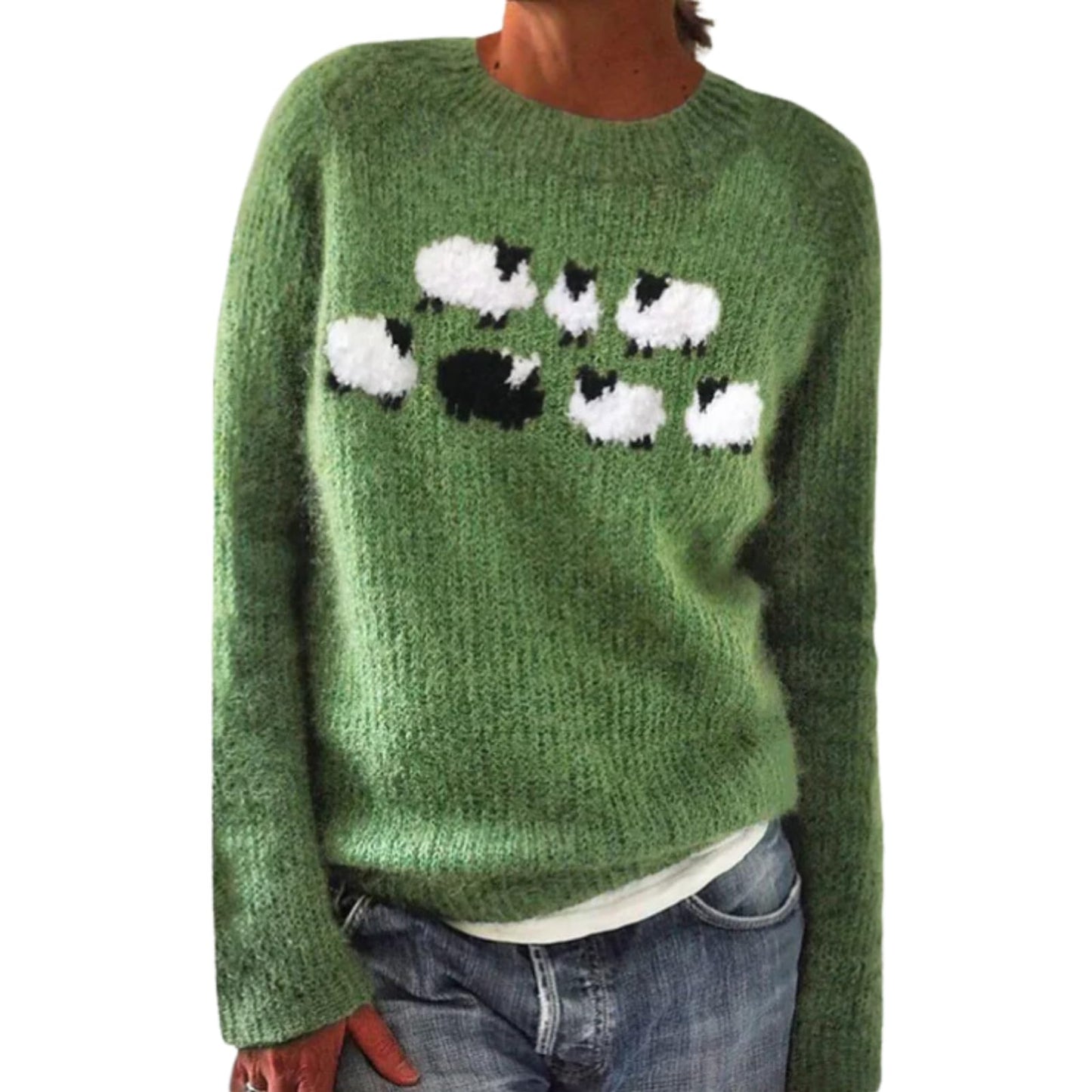 WAZZAP Fair Isle Sweater for Women Fall Winter Casual Crewneck Long Sleeve Lightweight Pullover Tops