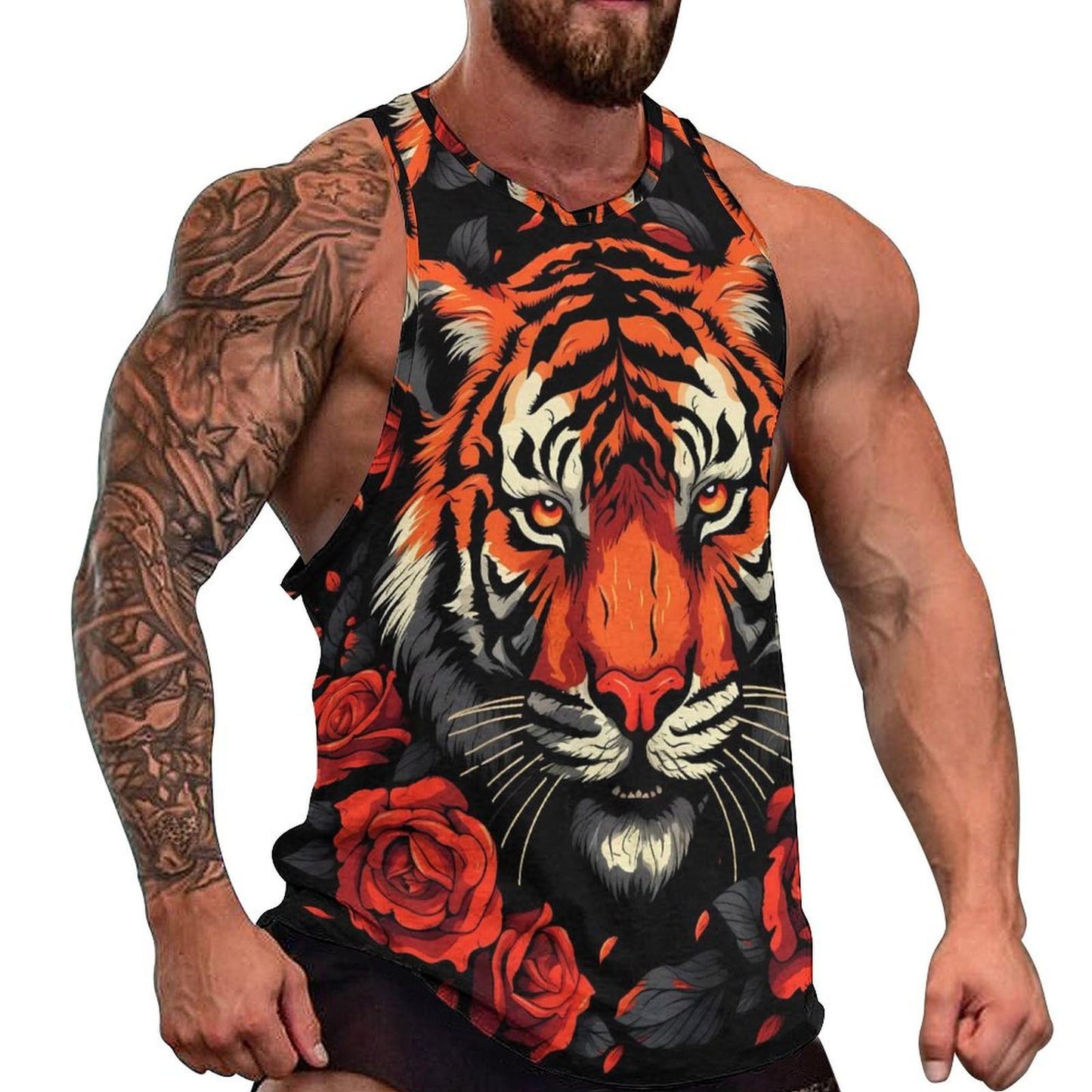 NAVARCH  Tank Tops for Men Animal Print Sport Tank Summer Sleeveless Workout T-Shirts Fitness Vest Athletic Undershirts