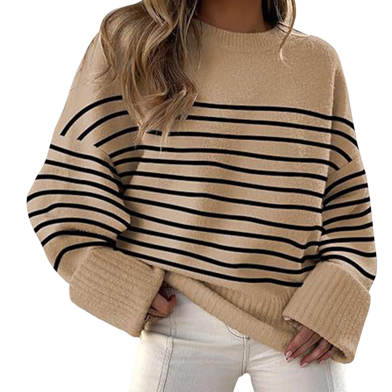GYMTANK Sweater for Women 2025 Fall Winter Solid Crew Neck Long Sleeve Casual Loose Pullover Oversize Chunky Sweater
