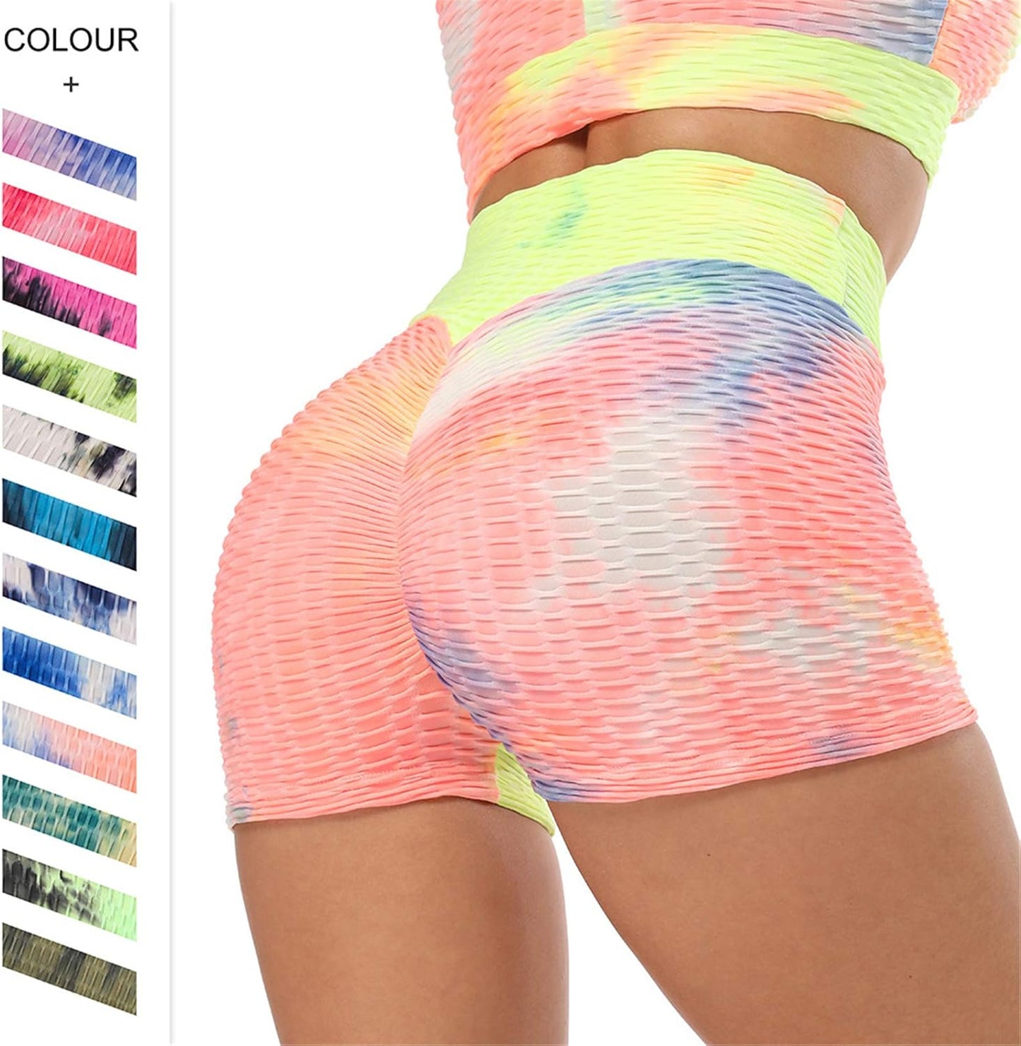 TOFOX Womens Tummy Control Yoga Pants Short Sports Running Shorts Daily Leisure Tummy Control Stretch Soft Leggings for Gym Running