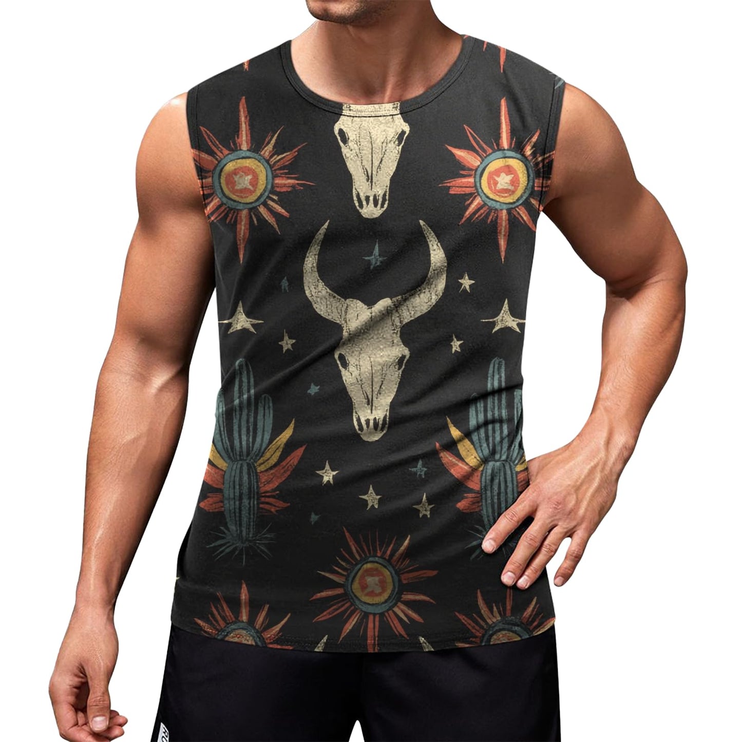 NAVARCH Mens Tank Tops Graphic Beach Tank Tops for Men Lightweight Breathable Sleeveless T-Shirt Summer Casual Beach Wear