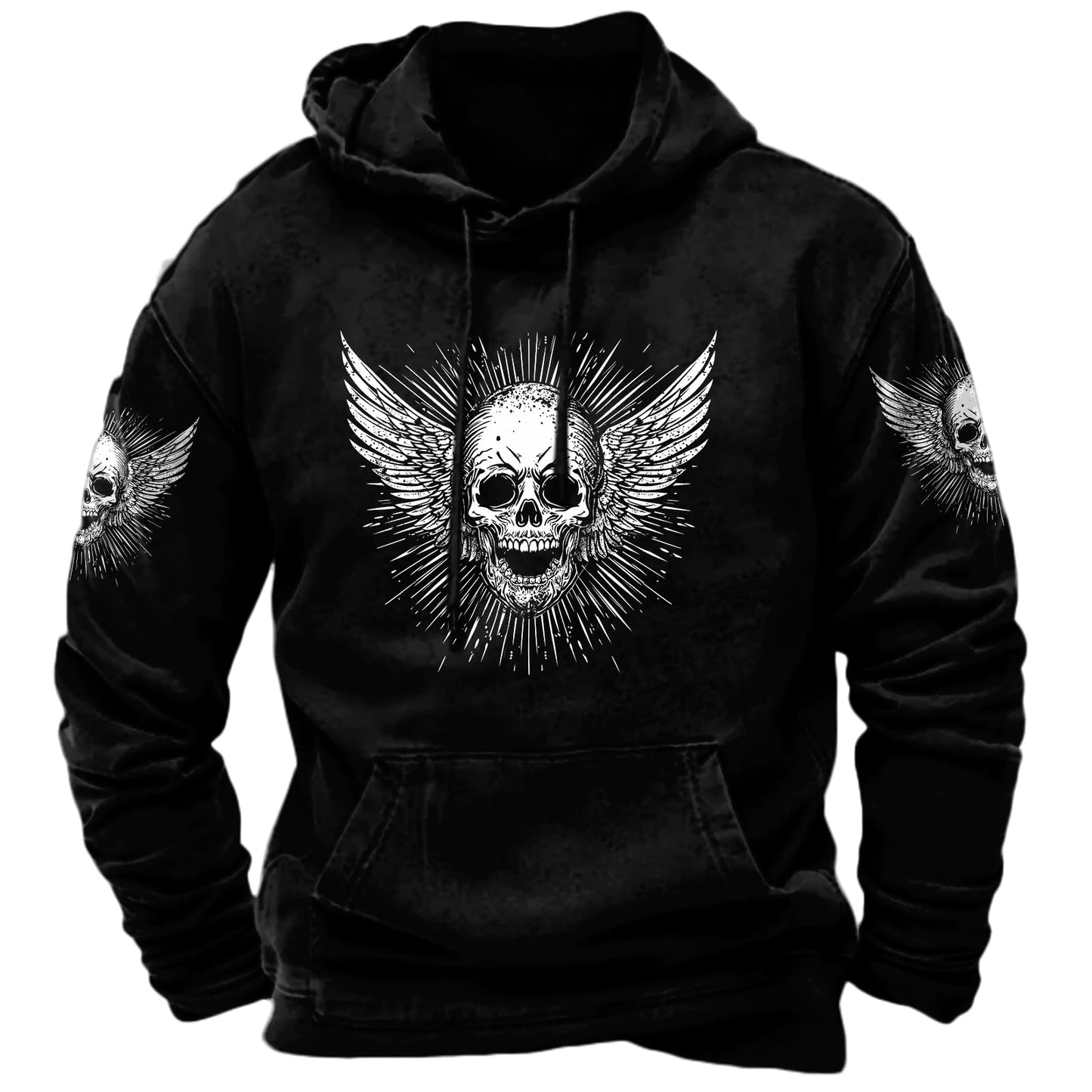 JiffPom Men's Christian Hoodies Pullover Retro Jesus Print Hooded Sweatshirts Casual Long Sleeve Drawstring Faith Hoodies