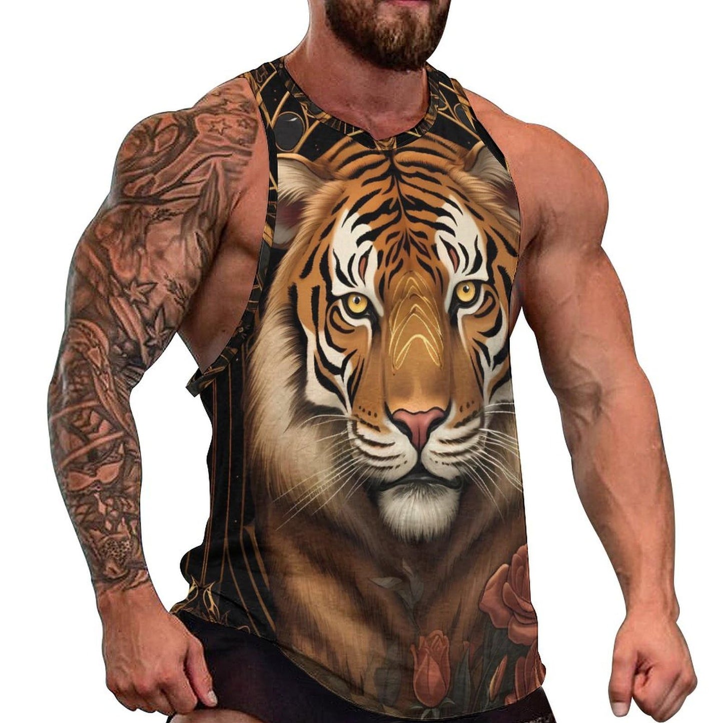 NAVARCH  Tank Tops for Men Animal Print Sport Tank Summer Sleeveless Workout T-Shirts Fitness Vest Athletic Undershirts