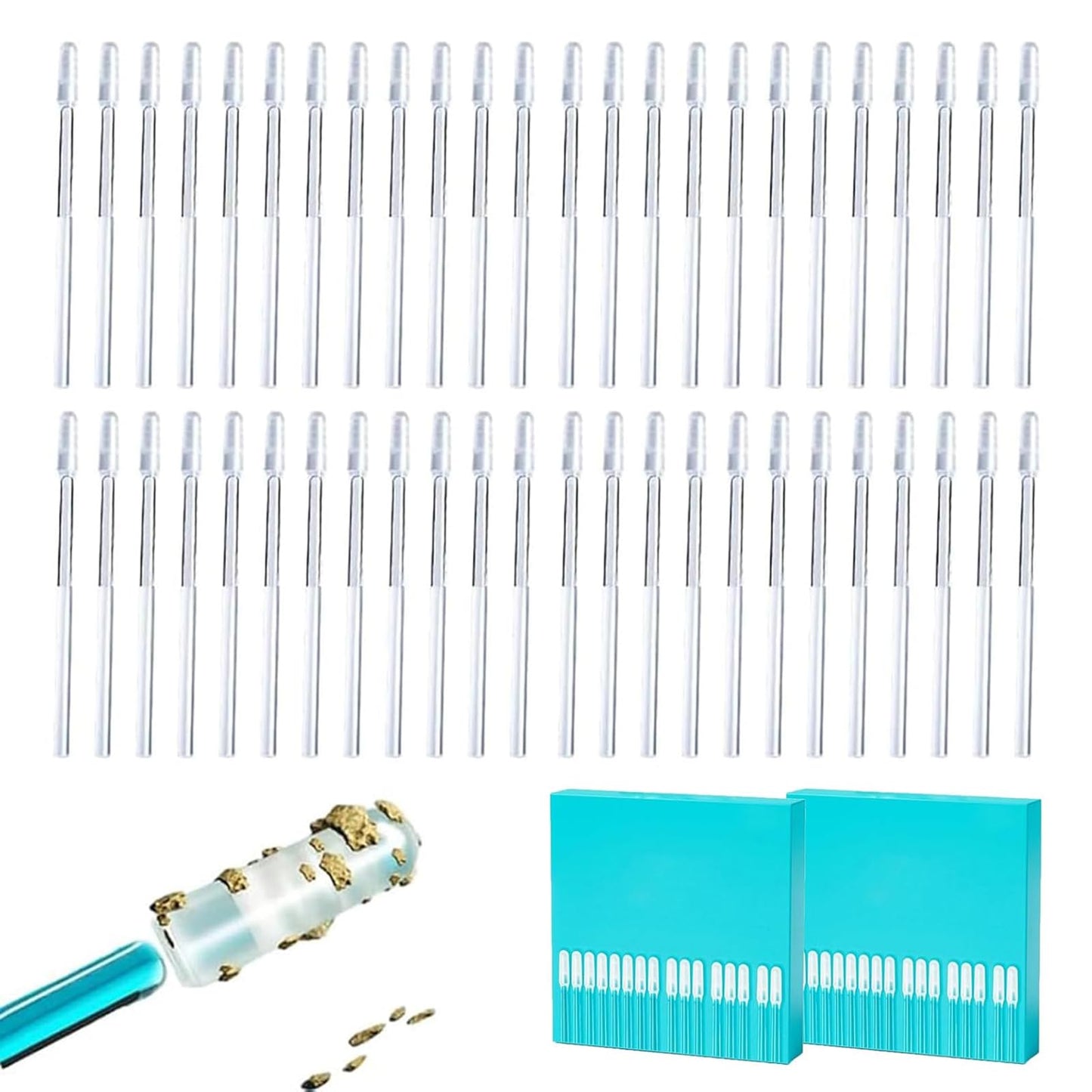 gukoo 24Pcs Sticky Ears Cleaner Stick Set,Earwax Removal Kit,Earwax Remover Tool,Washable Resin Tip Earwax Removal Tool Ears Cleaning Stick Earwax Remover for Children Adult (2PCS)