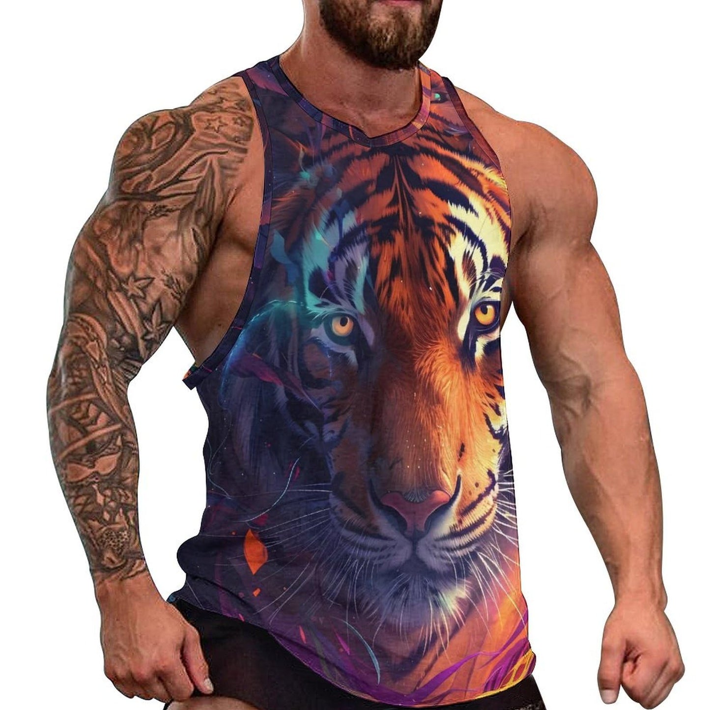 NAVARCH  Tank Tops for Men Animal Print Sport Tank Summer Sleeveless Workout T-Shirts Fitness Vest Athletic Undershirts