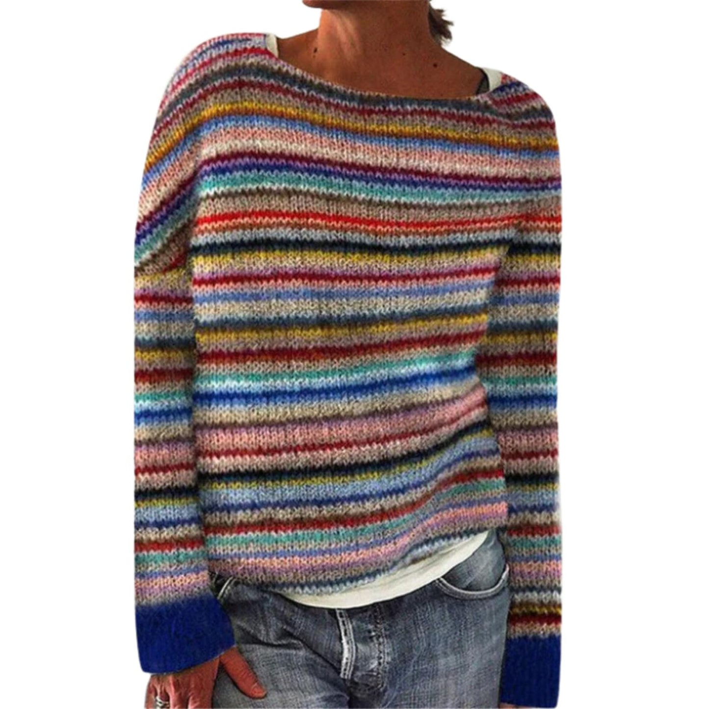 WAZZAP Fair Isle Sweater for Women Fall Winter Casual Crewneck Long Sleeve Lightweight Pullover Tops