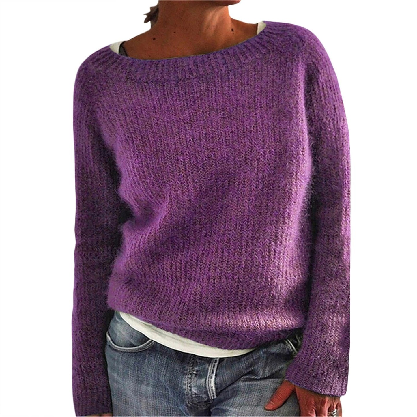 GYMTANK Women's Winter Sweater 2025 Fall Basic Timeless Long Sleeve Solid Boat Neck Chunky Sweater Pull Over Tops