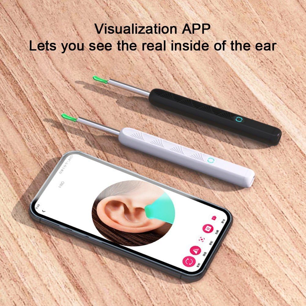 Kribee Ear Wax Removal with Camera, Smart Visual Earwax Cleaning Tool with 6 LED Lights, Earwax Remover Tool, Ear Cleaner Ear Wax Removal Kit