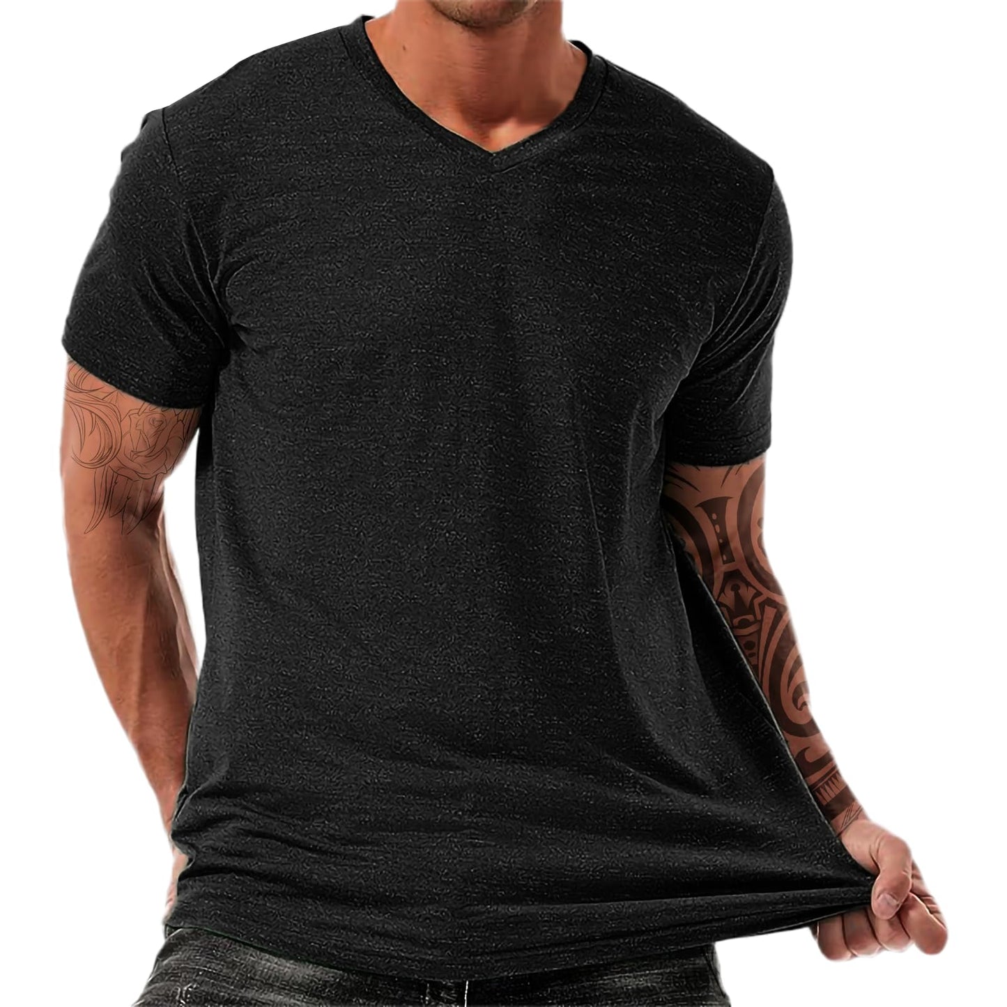 NAVARCH Trendy Summer Mens Casual Shirts V Neck Breathable Novelty Shirt Streetwear Graphic Tees