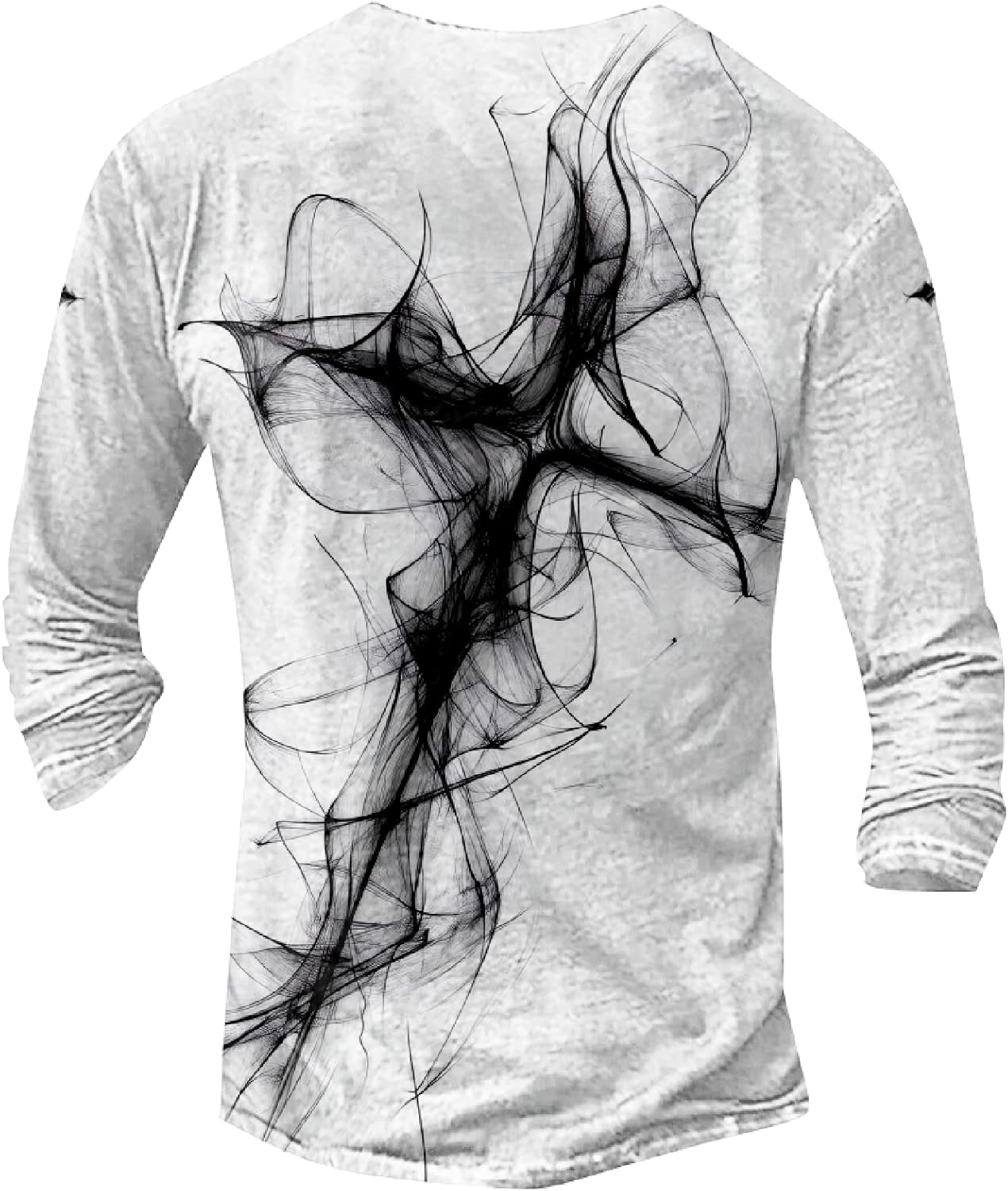 JiffPom Mens Christian Faith Long Sleeves Silky Henley Shirt Cool Jesus Cross Print Casual Button Down Polo Shirts