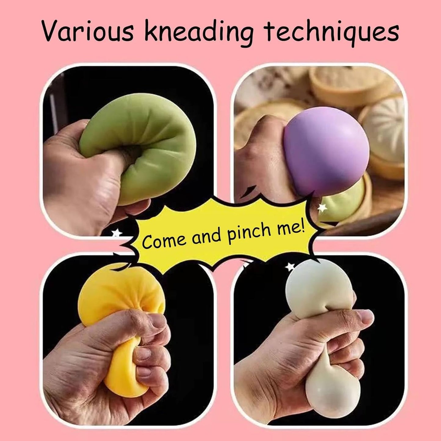 Kribee Glitter Dumpling Squishy-Giant Dumpling Squishy Fidget Toy with Steamer Case,Mega Rainbow Slow-Rising Sensory Decompression Toy, Thermoplastic Rubber, Stress Relief for Adults (Red)