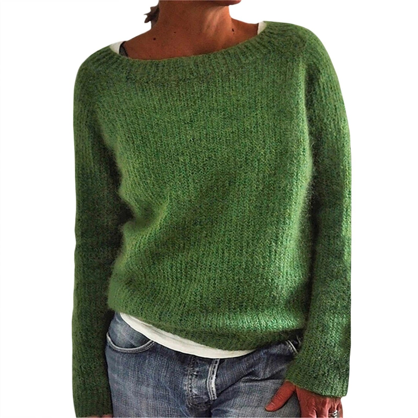 GYMTANK Women's Winter Sweater 2025 Fall Basic Timeless Long Sleeve Solid Boat Neck Chunky Sweater Pull Over Tops