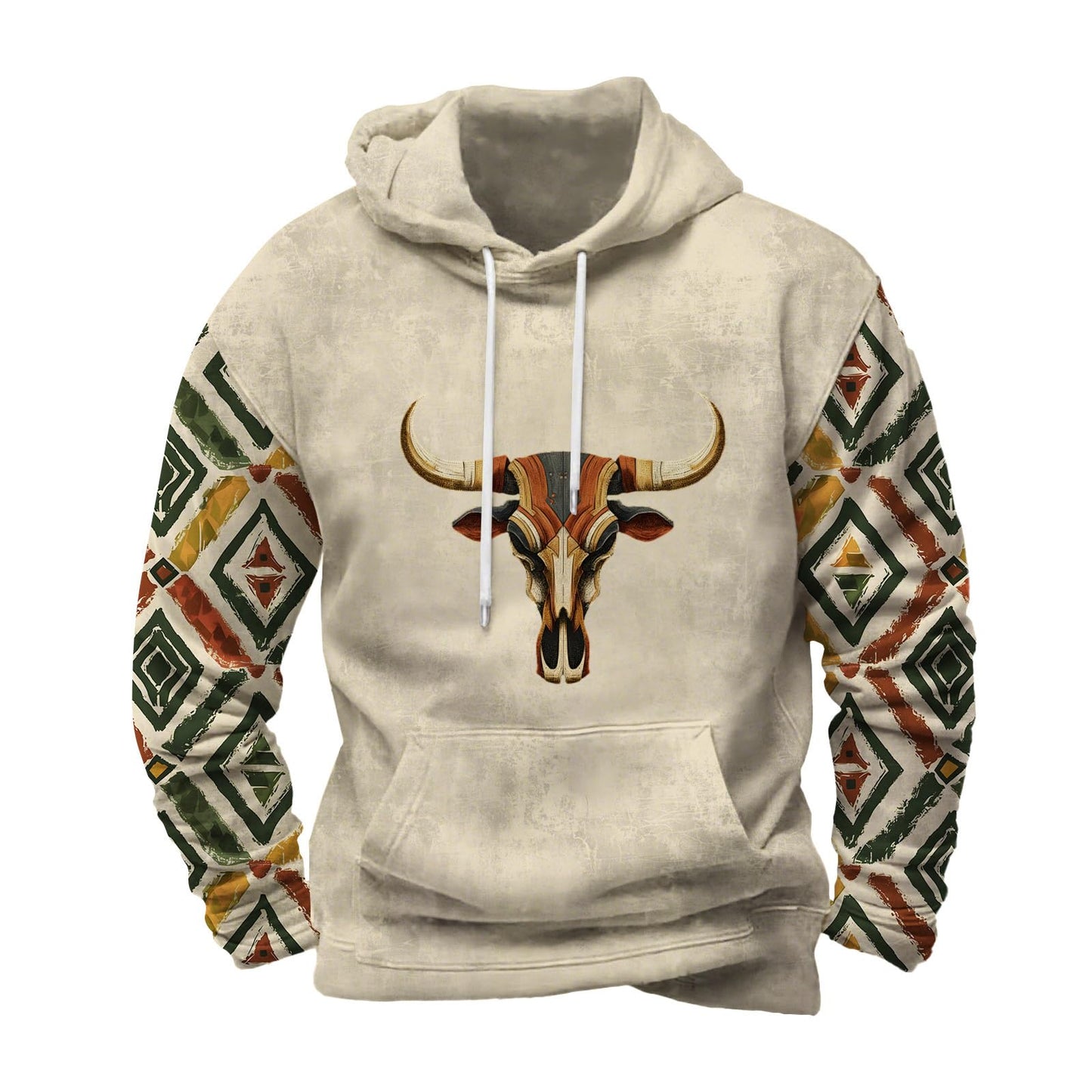 Befox Mens Sweatshirts,Aztec Hoodie Western Vintage Fall Long Sleeve Hooded Tops Tribal Graphic Pullover With Pockets