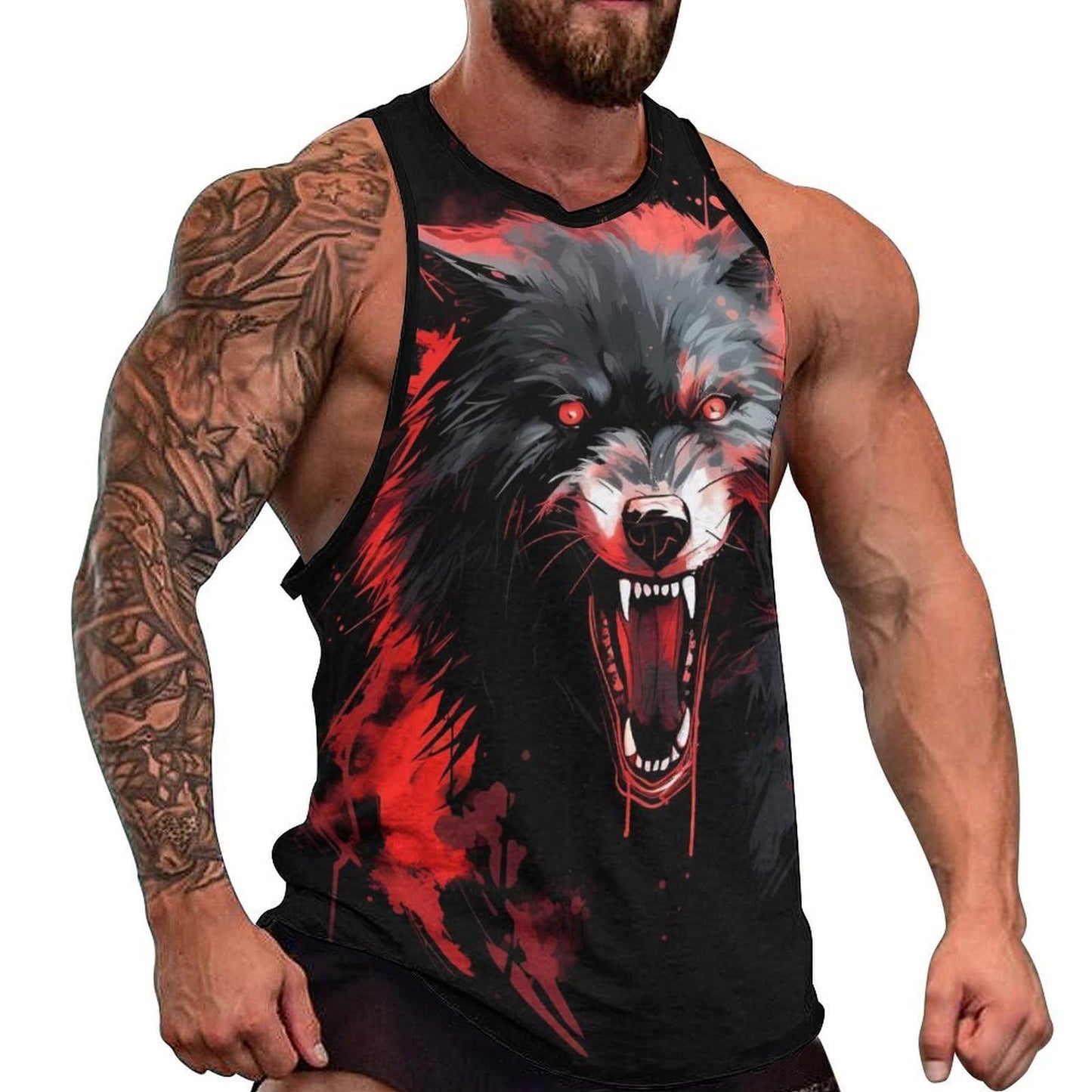 NAVARCH  Tank Tops for Men Animal Print Sport Tank Summer Sleeveless Workout T-Shirts Fitness Vest Athletic Undershirts