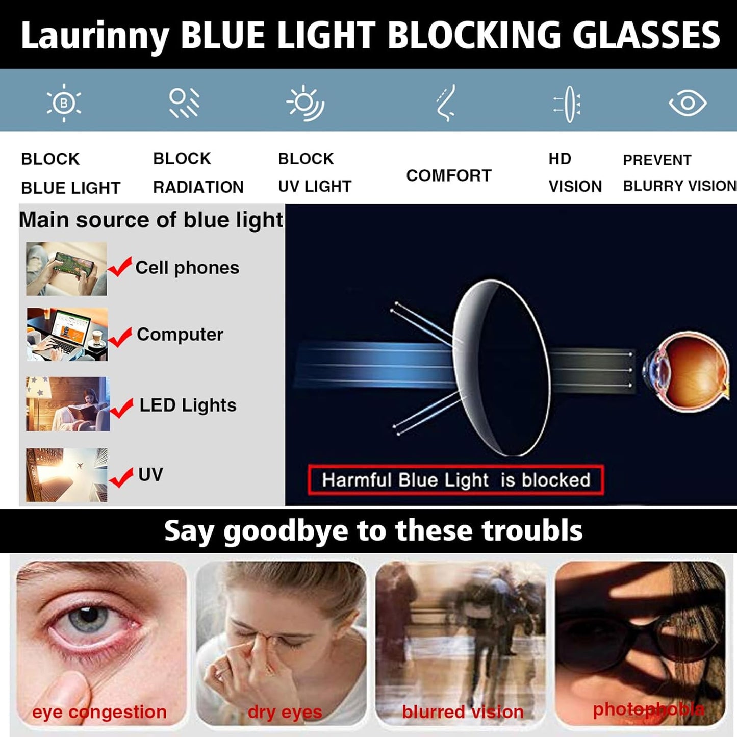 Embryform Blue Light Blocking Glasses Retro Hexagonal Metal Frame Gaming Glasses Anti Glare Glasses