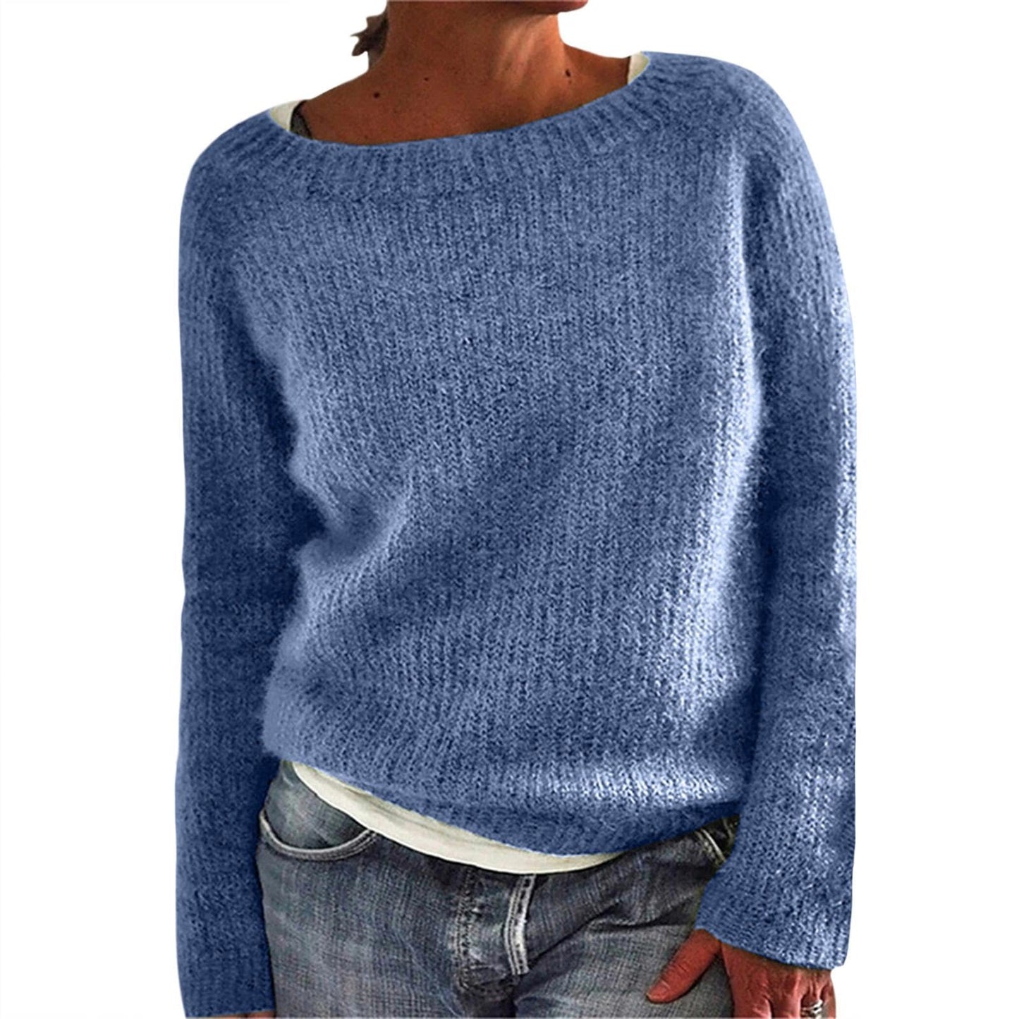 GYMTANK Women's Winter Sweater 2025 Fall Basic Timeless Long Sleeve Solid Boat Neck Chunky Sweater Pull Over Tops