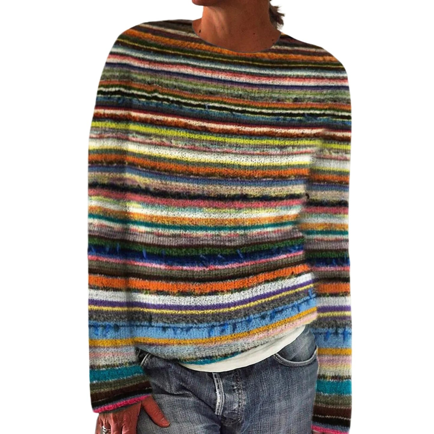 WAZZAP Fair Isle Sweater for Women Fall Winter Casual Crewneck Long Sleeve Lightweight Pullover Tops