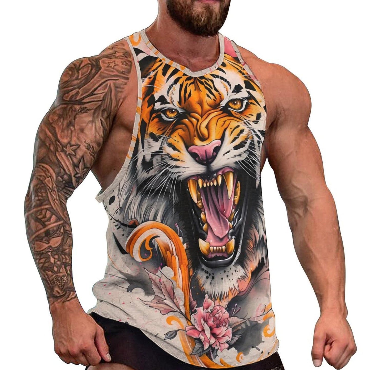 NAVARCH  Tank Tops for Men Animal Print Sport Tank Summer Sleeveless Workout T-Shirts Fitness Vest Athletic Undershirts