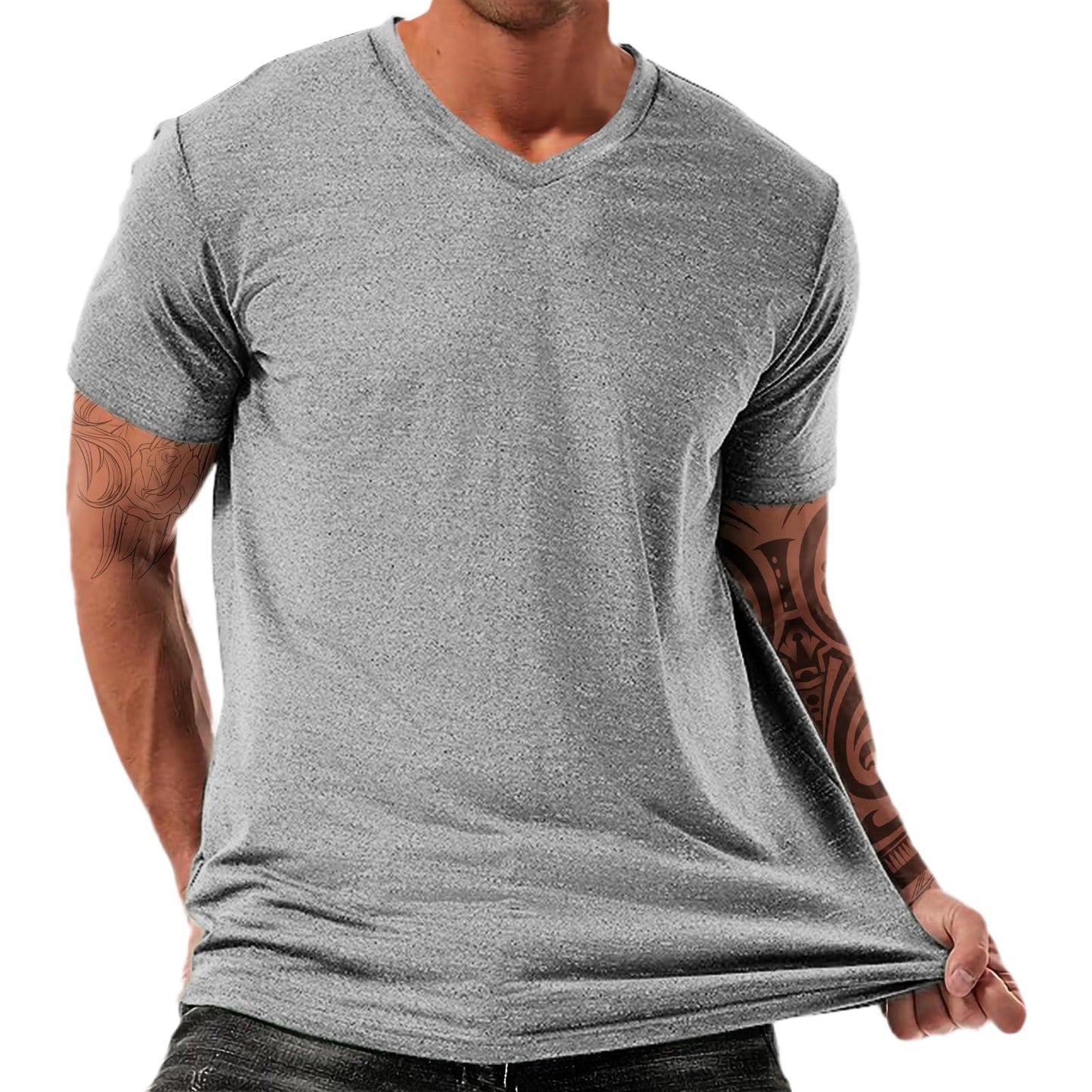 NAVARCH Trendy Summer Mens Casual Shirts V Neck Breathable Novelty Shirt Streetwear Graphic Tees