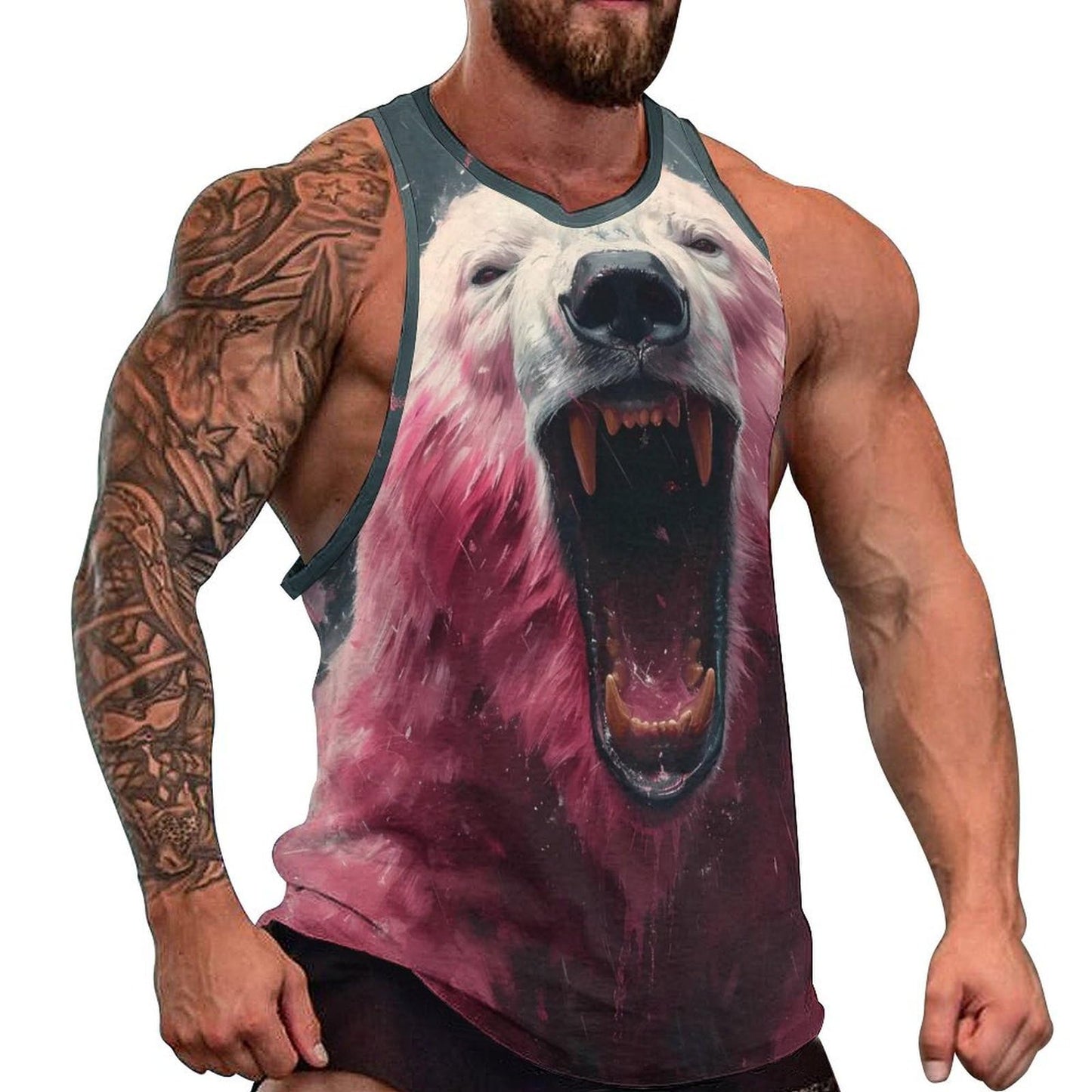 NAVARCH  Tank Tops for Men Animal Print Sport Tank Summer Sleeveless Workout T-Shirts Fitness Vest Athletic Undershirts