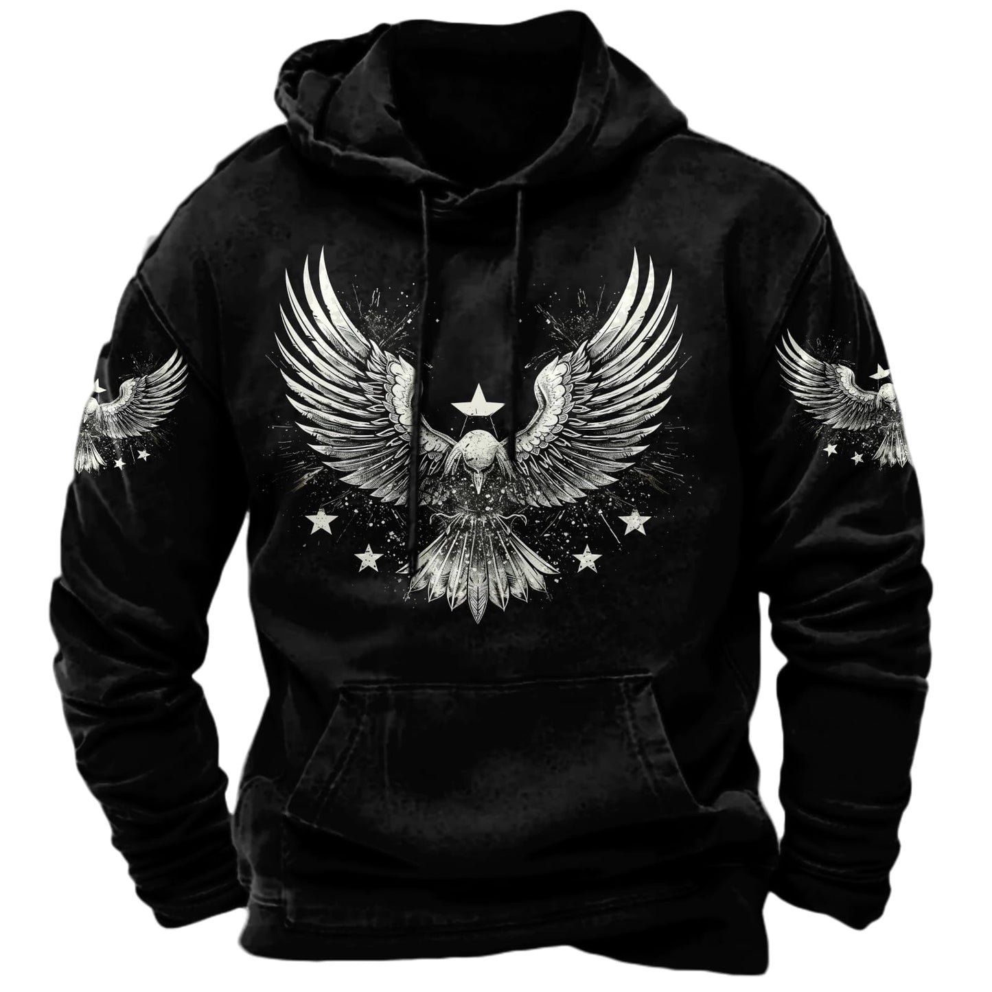 JiffPom Men's Christian Hoodies Pullover Retro Jesus Print Hooded Sweatshirts Casual Long Sleeve Drawstring Faith Hoodies