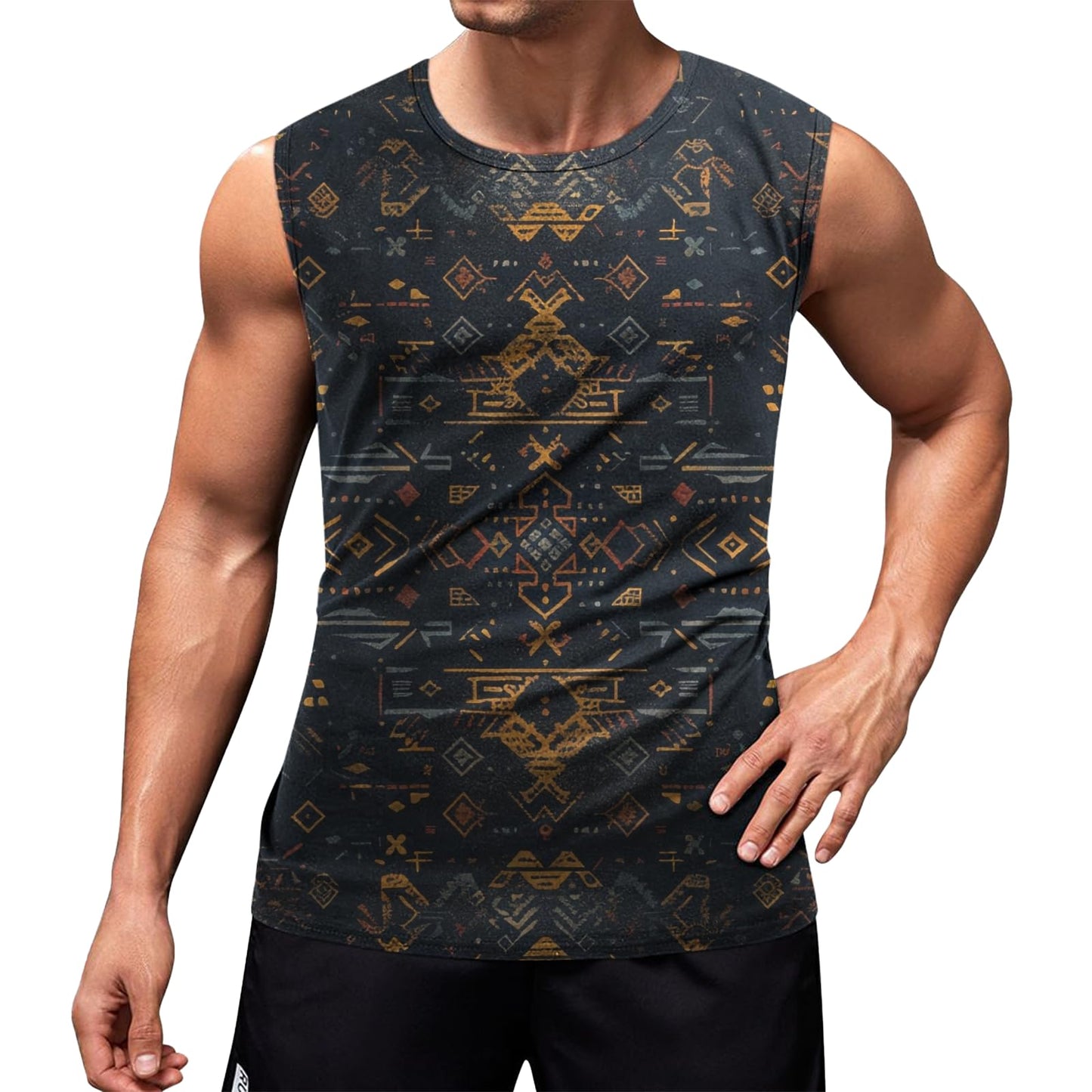 NAVARCH Mens Tank Tops Graphic Beach Tank Tops for Men Lightweight Breathable Sleeveless T-Shirt Summer Casual Beach Wear