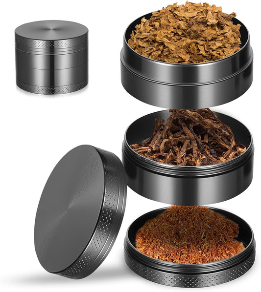 Kribee Metal Herb Grinder, Manual Spice Grinder Manual Herbal Grinders, Hand Grinders with Sifter and Magnetic Top for Kitchen Dry Herb and Spice Mills