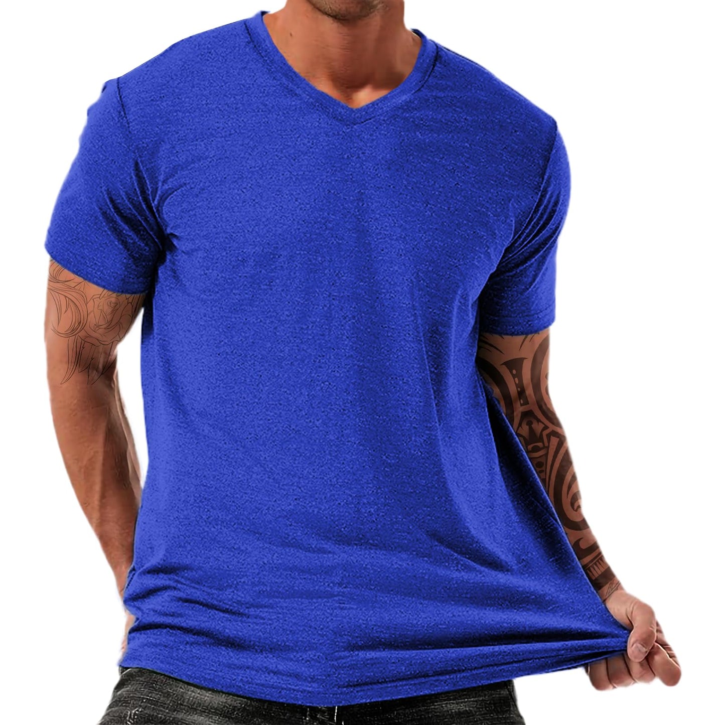 NAVARCH Trendy Summer Mens Casual Shirts V Neck Breathable Novelty Shirt Streetwear Graphic Tees