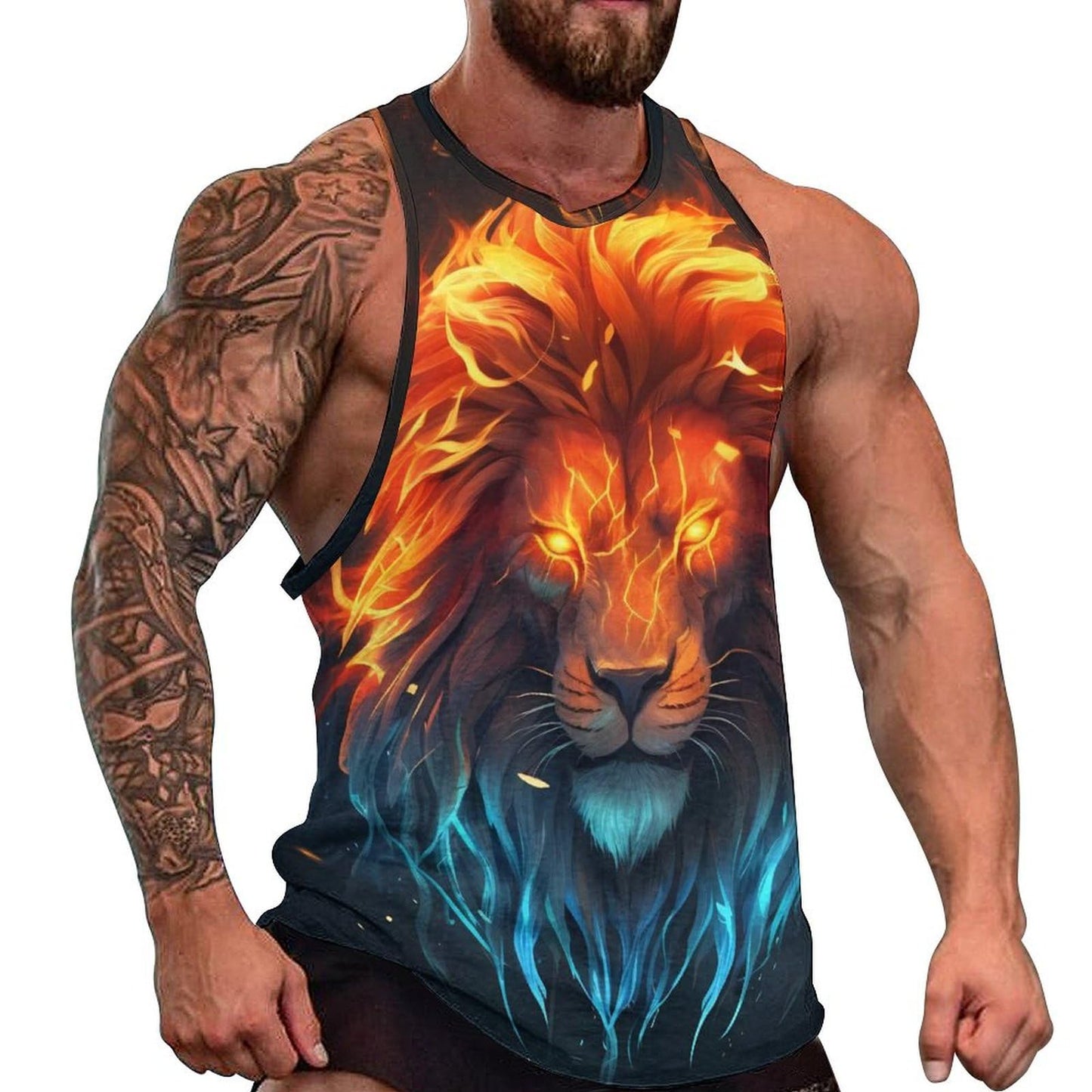 NAVARCH  Tank Tops for Men Animal Print Sport Tank Summer Sleeveless Workout T-Shirts Fitness Vest Athletic Undershirts