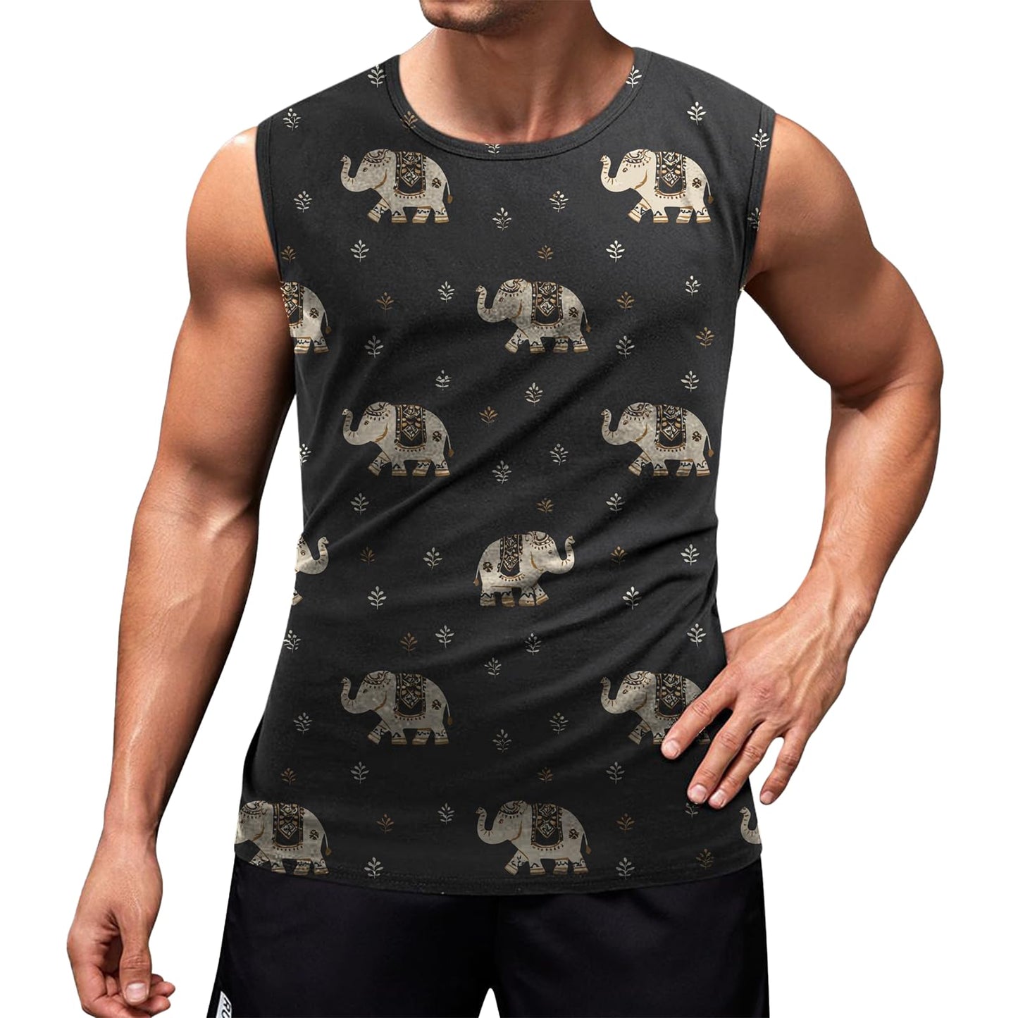 NAVARCH Mens Tank Tops Graphic Beach Tank Tops for Men Lightweight Breathable Sleeveless T-Shirt Summer Casual Beach Wear