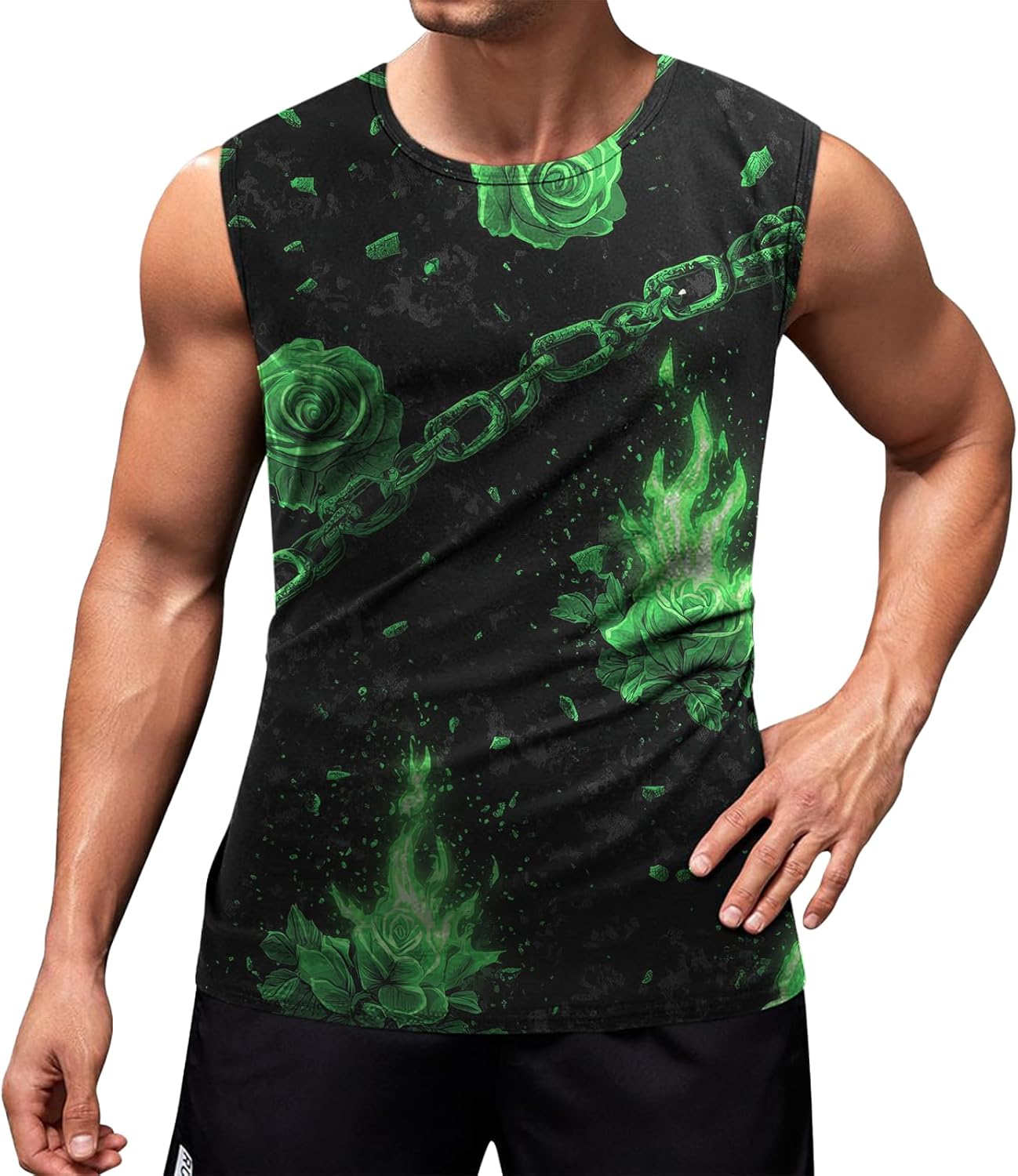 NAVARCH Mens Tank Tops Graphic Beach Tank Tops for Men Lightweight Breathable Sleeveless T-Shirt Summer Casual Beach Wear