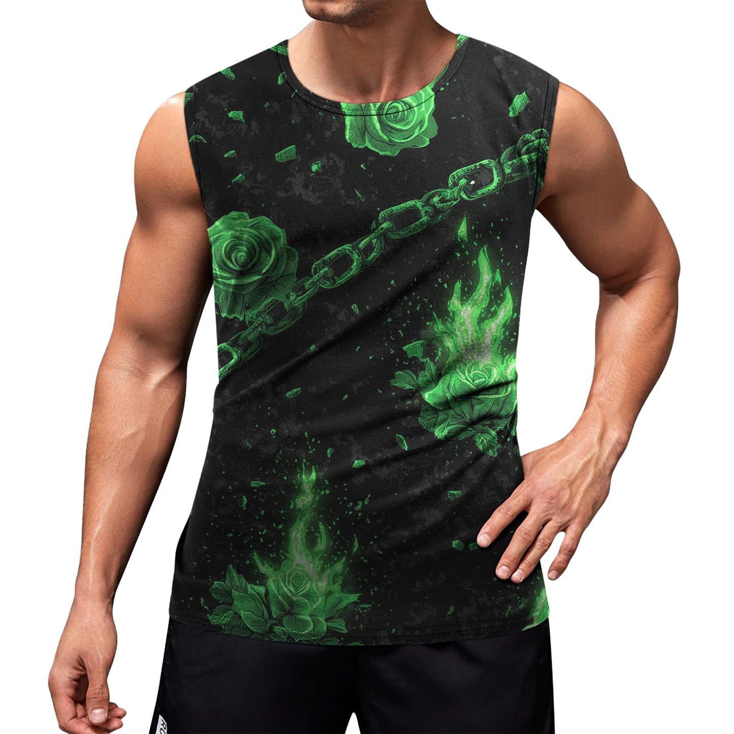 NAVARCH Mens Tank Tops Graphic Beach Tank Tops for Men Lightweight Breathable Sleeveless T-Shirt Summer Casual Beach Wear