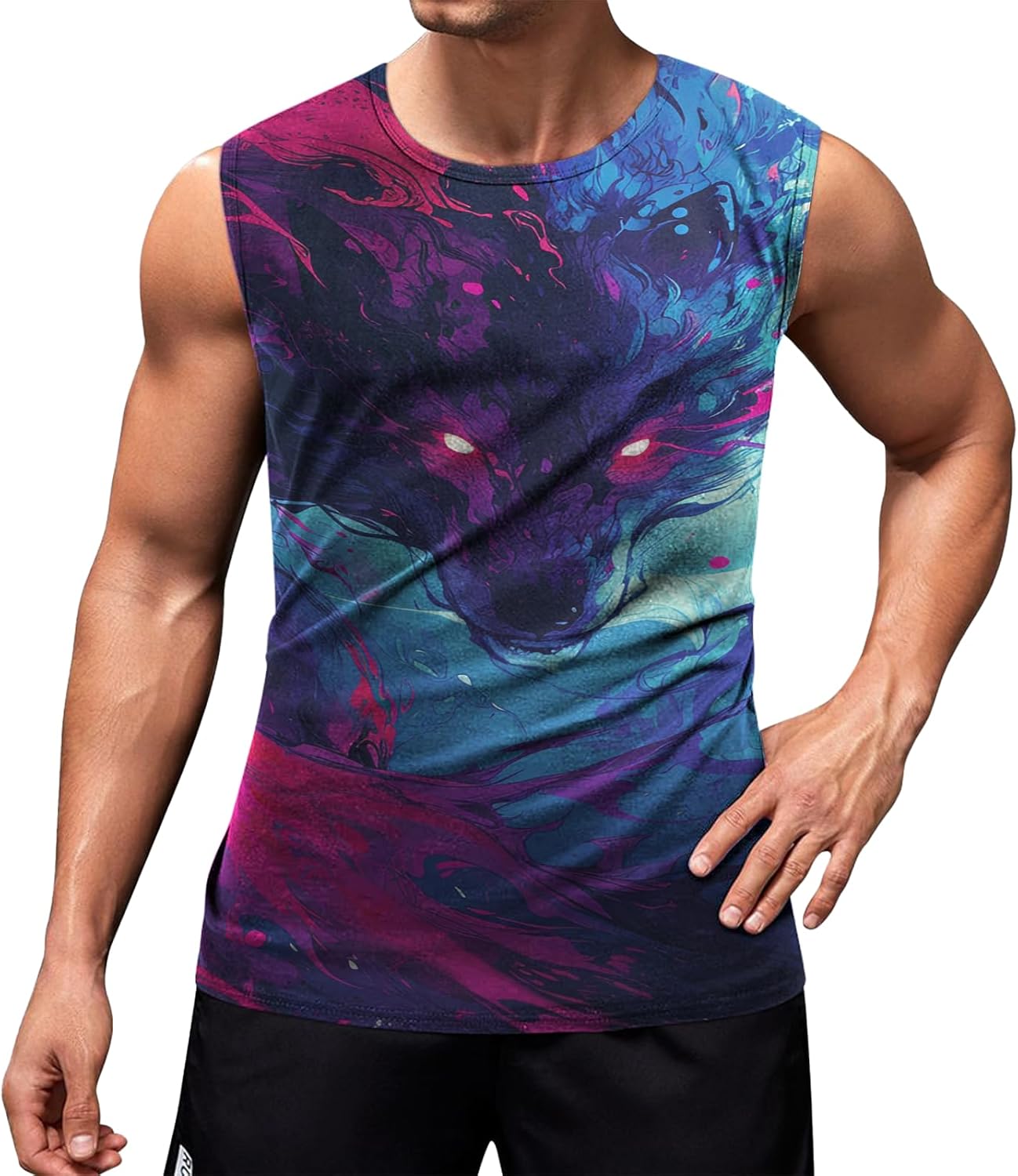 NAVARCH Mens Tank Tops Graphic Beach Tank Tops for Men Lightweight Breathable Sleeveless T-Shirt Summer Casual Beach Wear