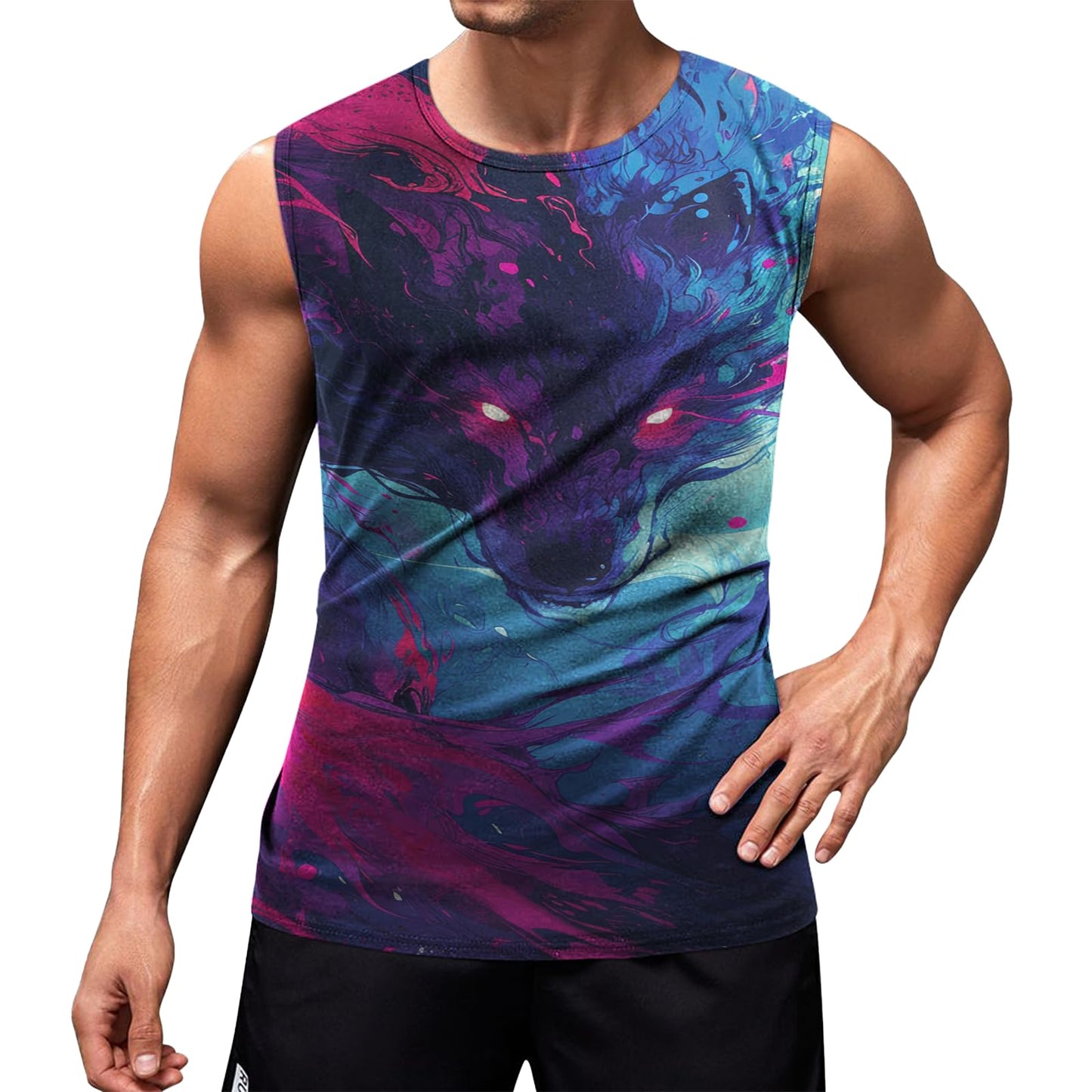 NAVARCH Mens Tank Tops Graphic Beach Tank Tops for Men Lightweight Breathable Sleeveless T-Shirt Summer Casual Beach Wear