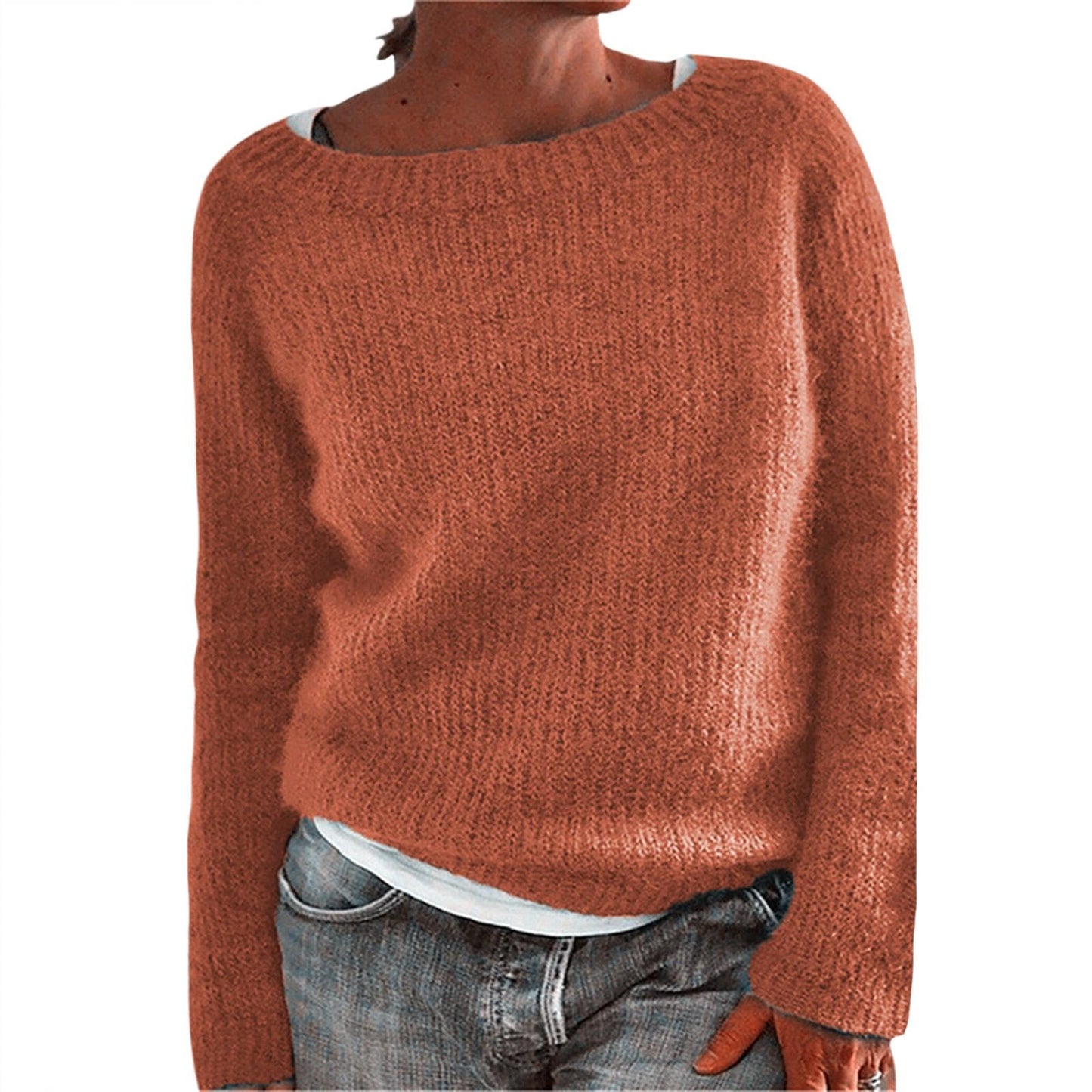 GYMTANK Women's Winter Sweater 2025 Fall Basic Timeless Long Sleeve Solid Boat Neck Chunky Sweater Pull Over Tops