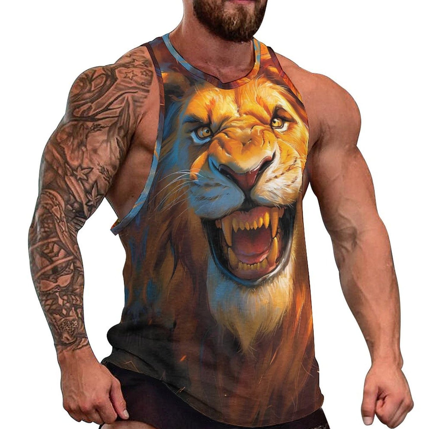 NAVARCH  Tank Tops for Men Animal Print Sport Tank Summer Sleeveless Workout T-Shirts Fitness Vest Athletic Undershirts
