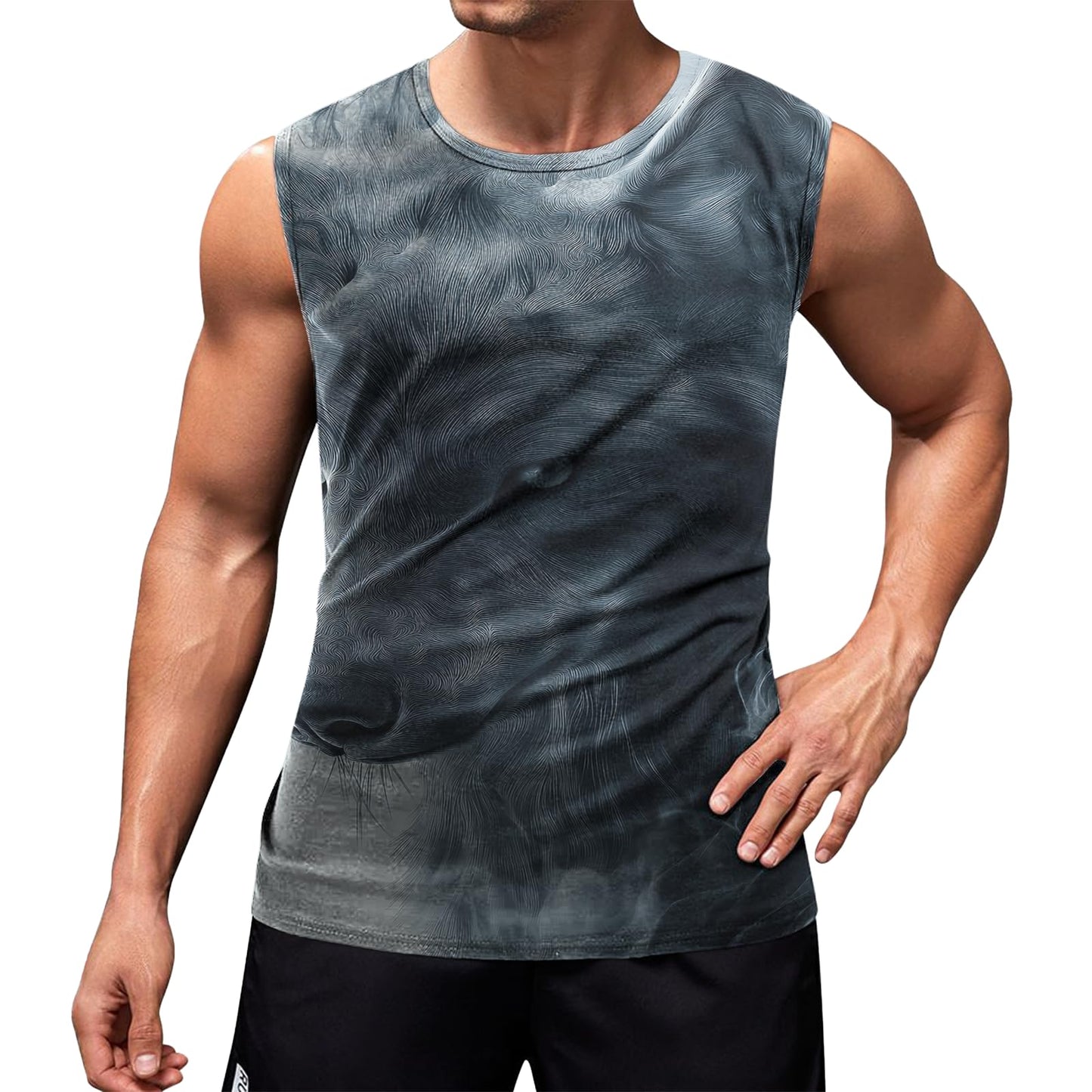 NAVARCH Mens Tank Tops Graphic Beach Tank Tops for Men Lightweight Breathable Sleeveless T-Shirt Summer Casual Beach Wear